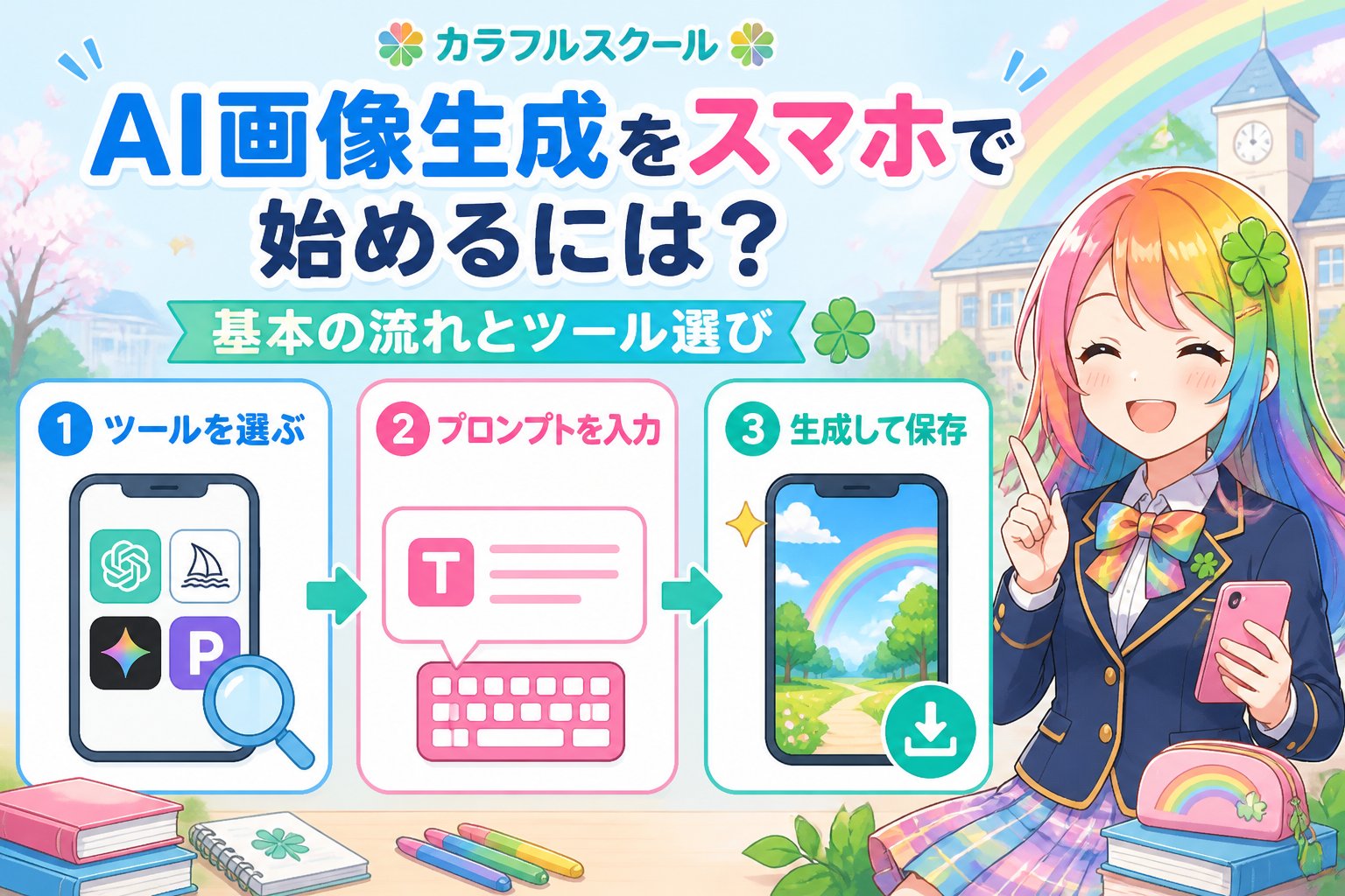AI画像生成 AI画像生成をスマホで始めるには?基本の流れとツール選び