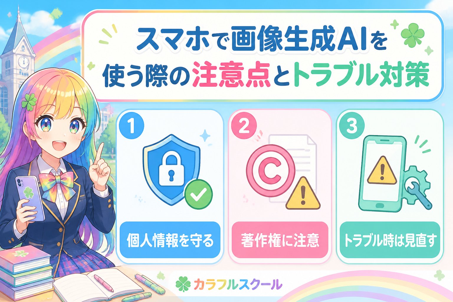 AI画像生成 スマホで画像生成AIを使う際の注意点とトラブル対策