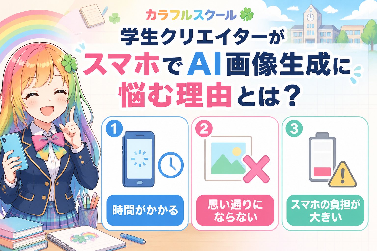 AI画像生成 学生クリエイターがスマホでAI画像生成に悩む理由とは?