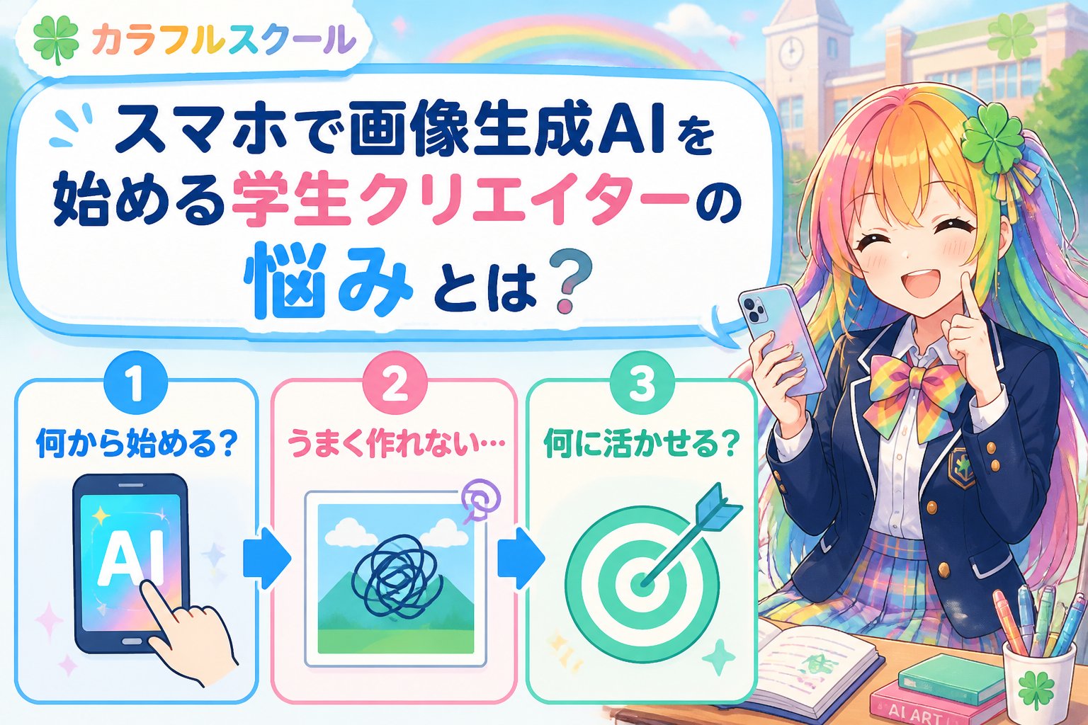 AI画像生成 スマホで画像生成AIを始める学生クリエイターの悩みとは？