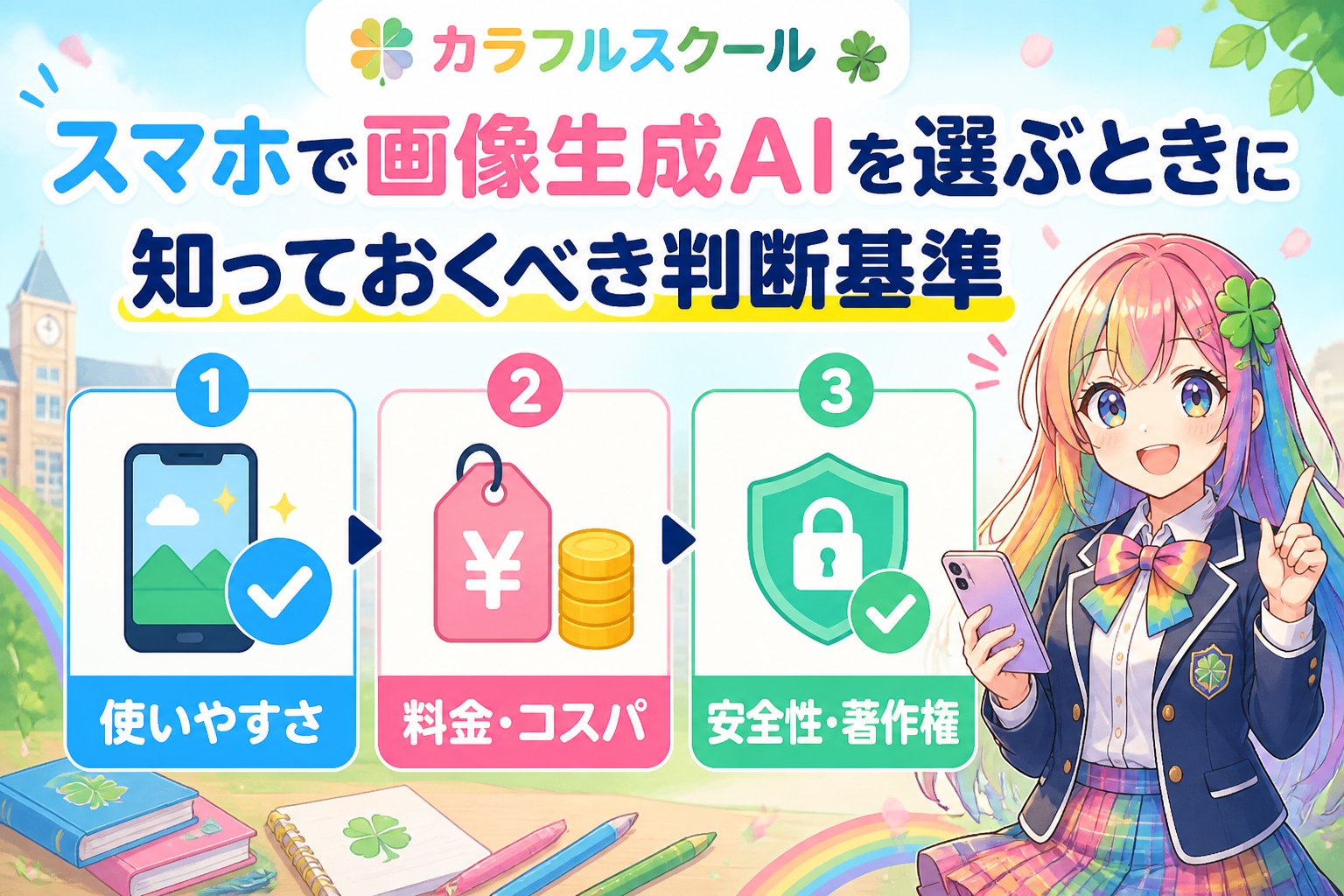 AI画像生成 スマホで画像生成AIを選ぶときに知っておくべき判断基準