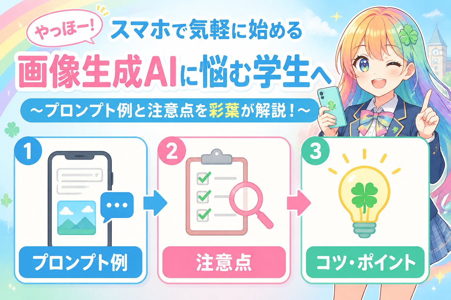 AI画像生成 やっほー!スマホで気軽に始める画像生成AIに悩む学生へ