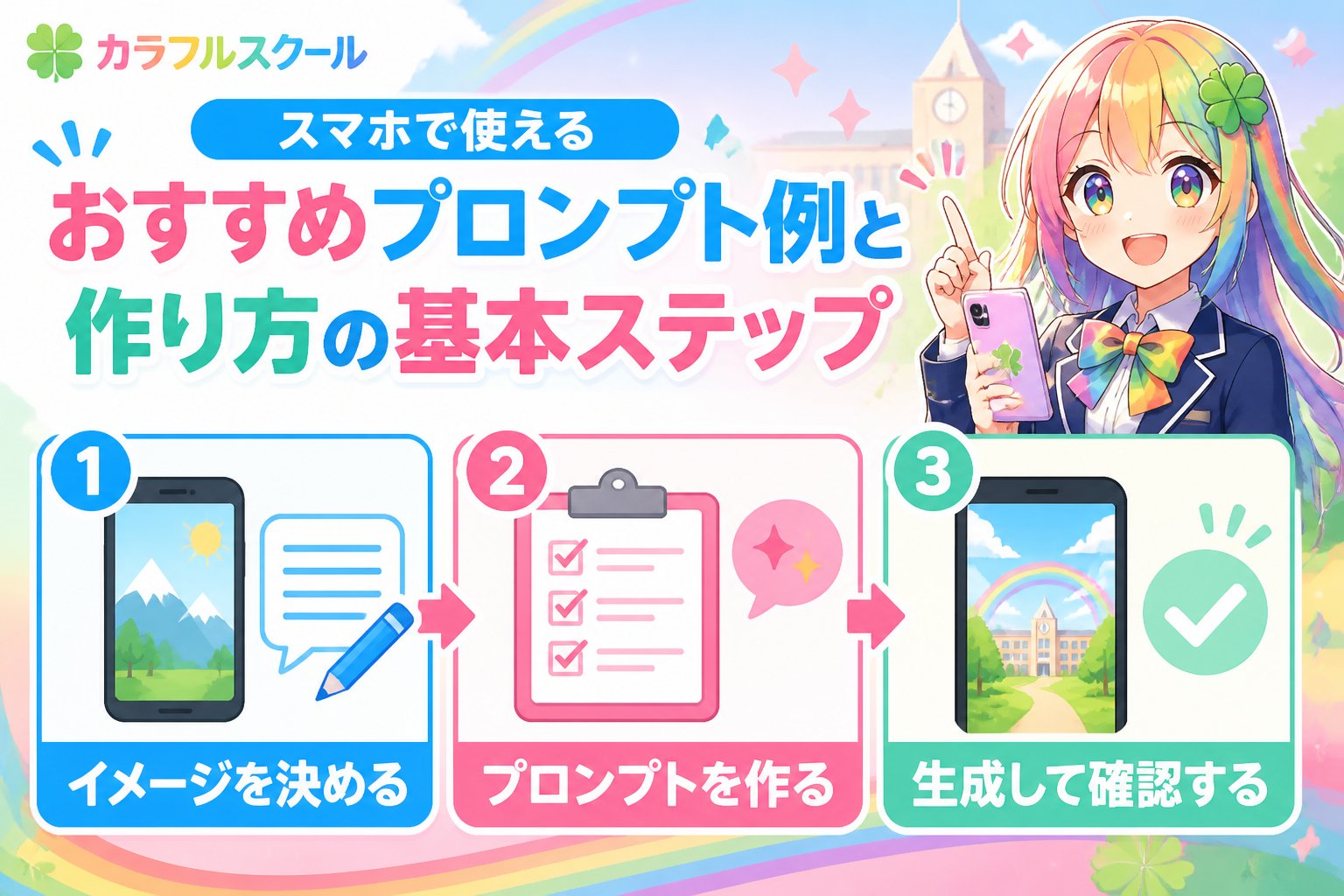 AI画像生成 スマホで使えるおすすめプロンプト例と作り方の基本ステップ