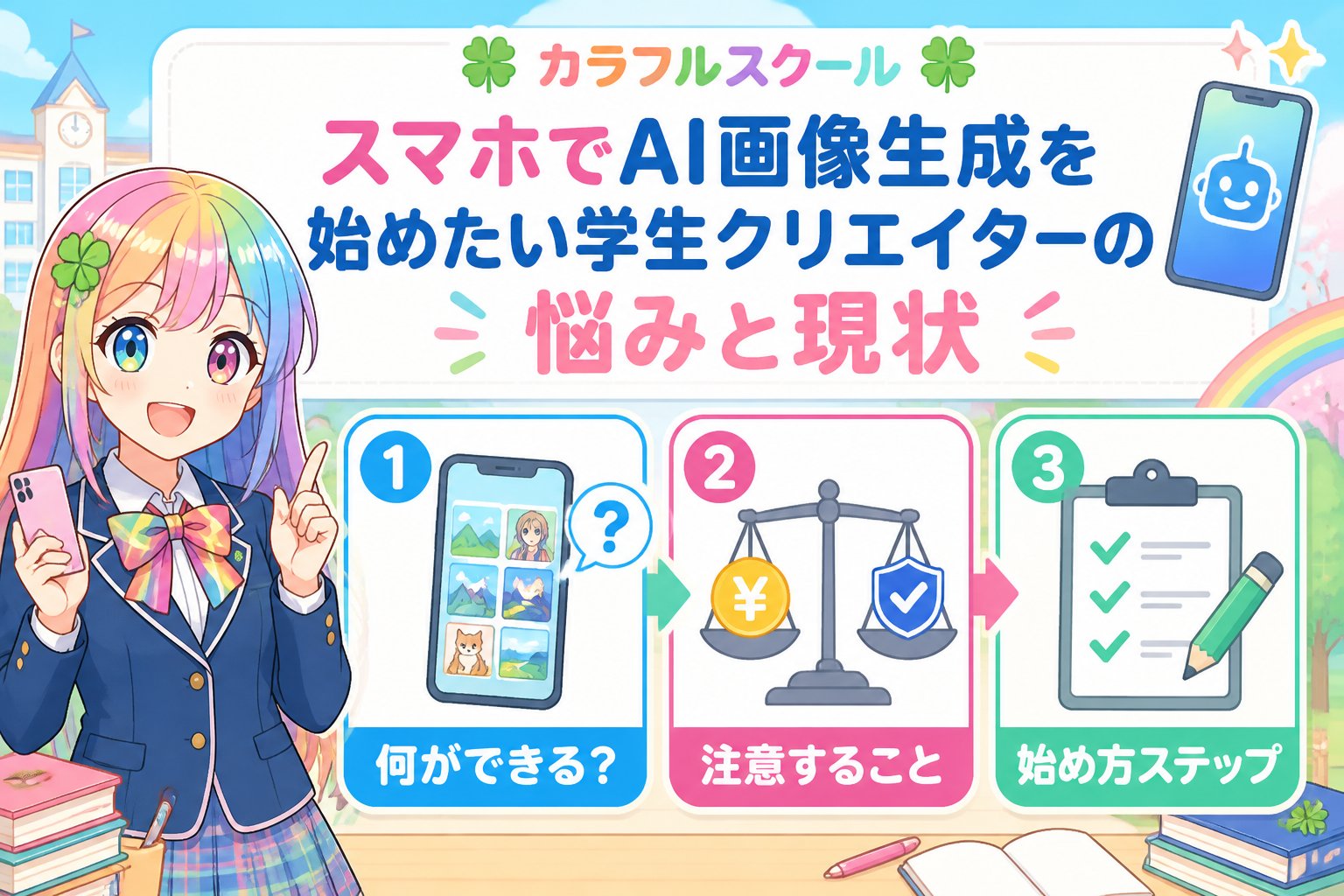 AI画像生成 スマホでAI画像生成を始めたい学生クリエイターの悩みと現状