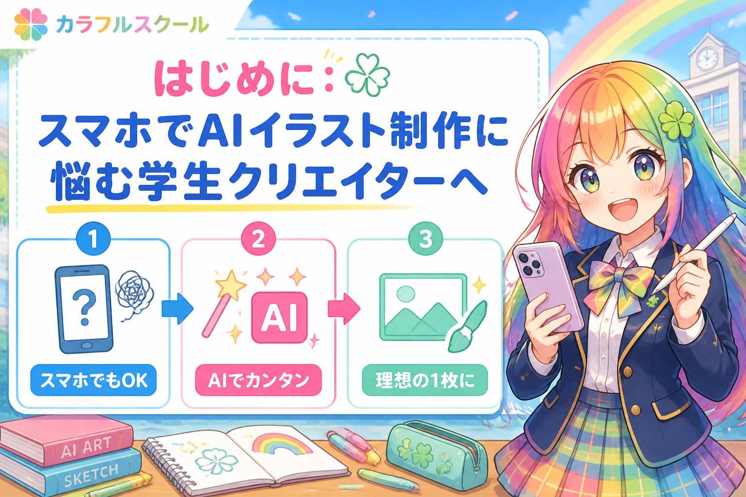 AI画像生成 はじめに：スマホでAIイラスト制作に悩む学生クリエイターへ