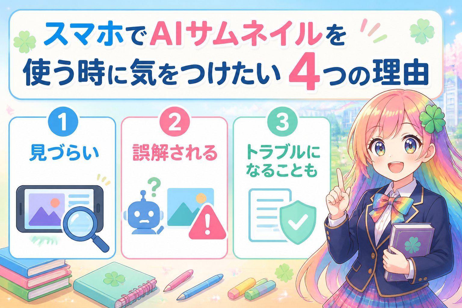 AI画像生成 スマホでAIサムネイルを使う時に気をつけたい4つの理由