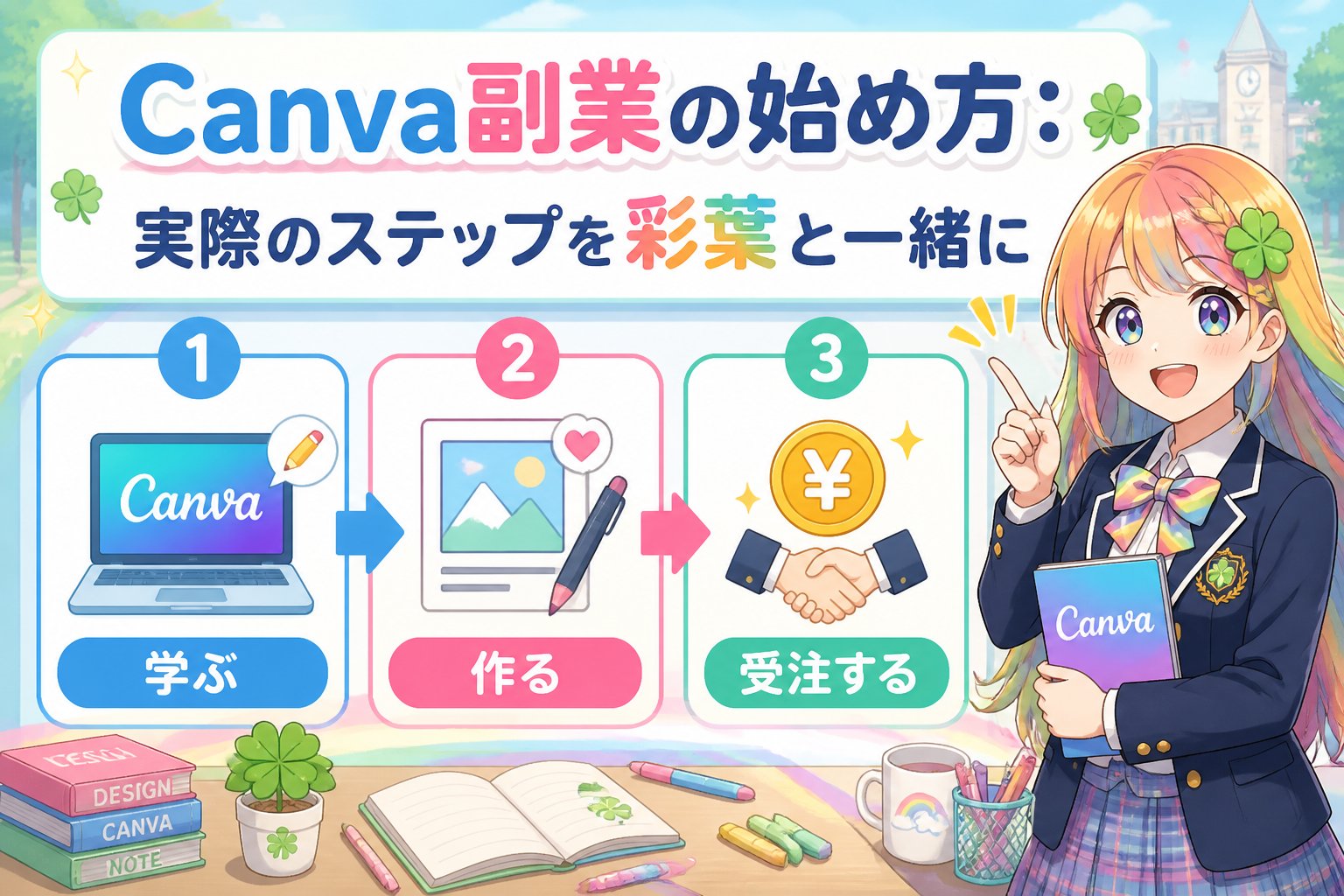 副業・クリエイター Canva副業の始め方：実際のステップを彩葉と一緒に