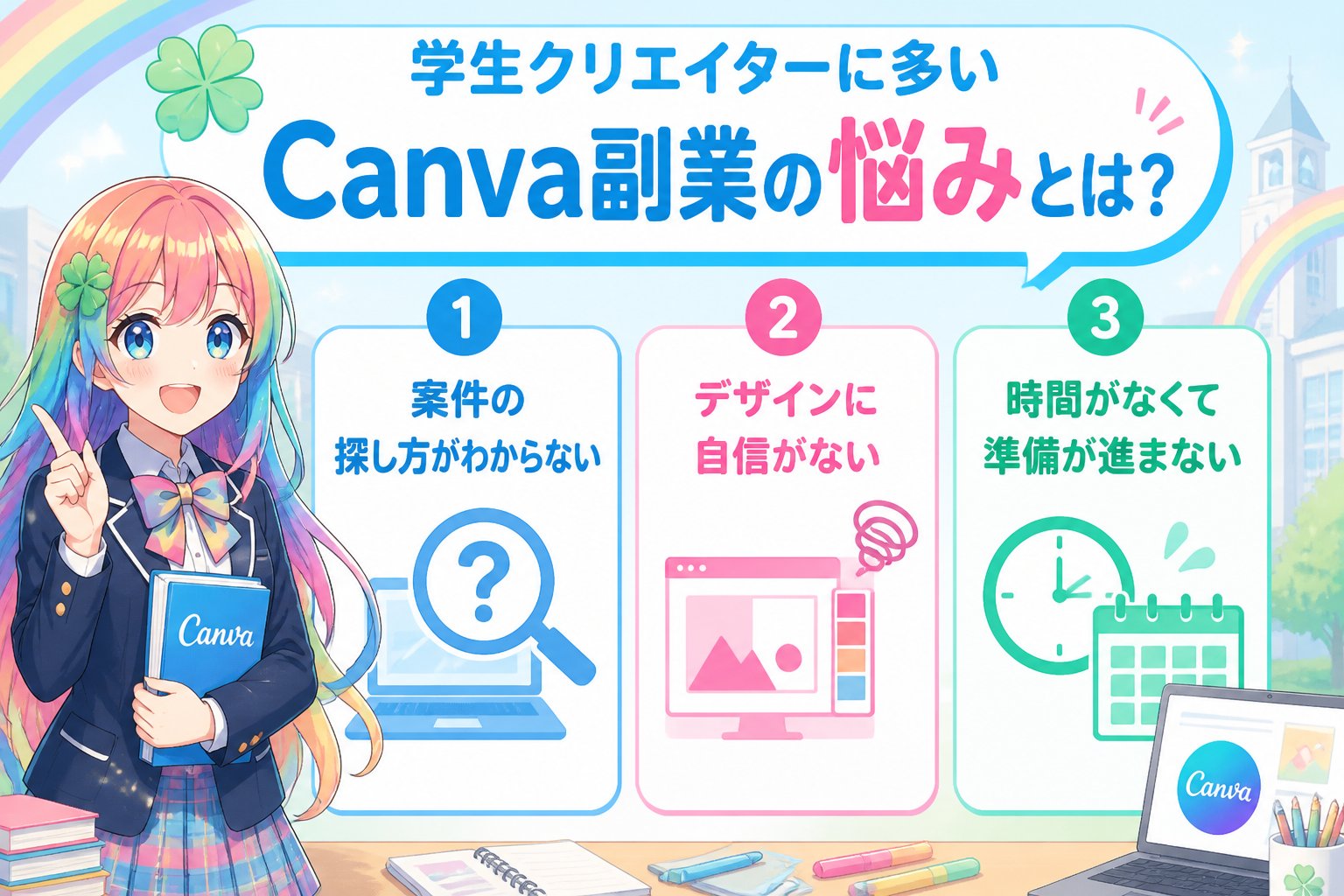 副業・クリエイター 学生クリエイターに多いCanva副業の悩みとは？