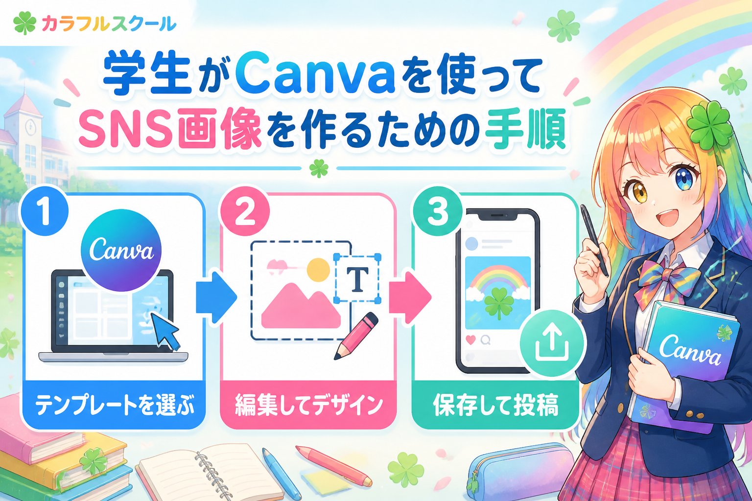 副業・クリエイター 学生がCanvaを使ってSNS画像を作るための具体的な手順