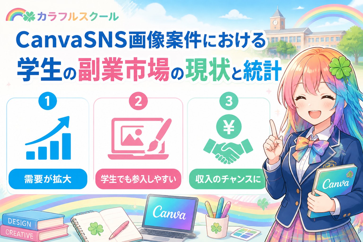 副業・クリエイター CanvaSNS画像案件における学生の副業市場の現状と統計