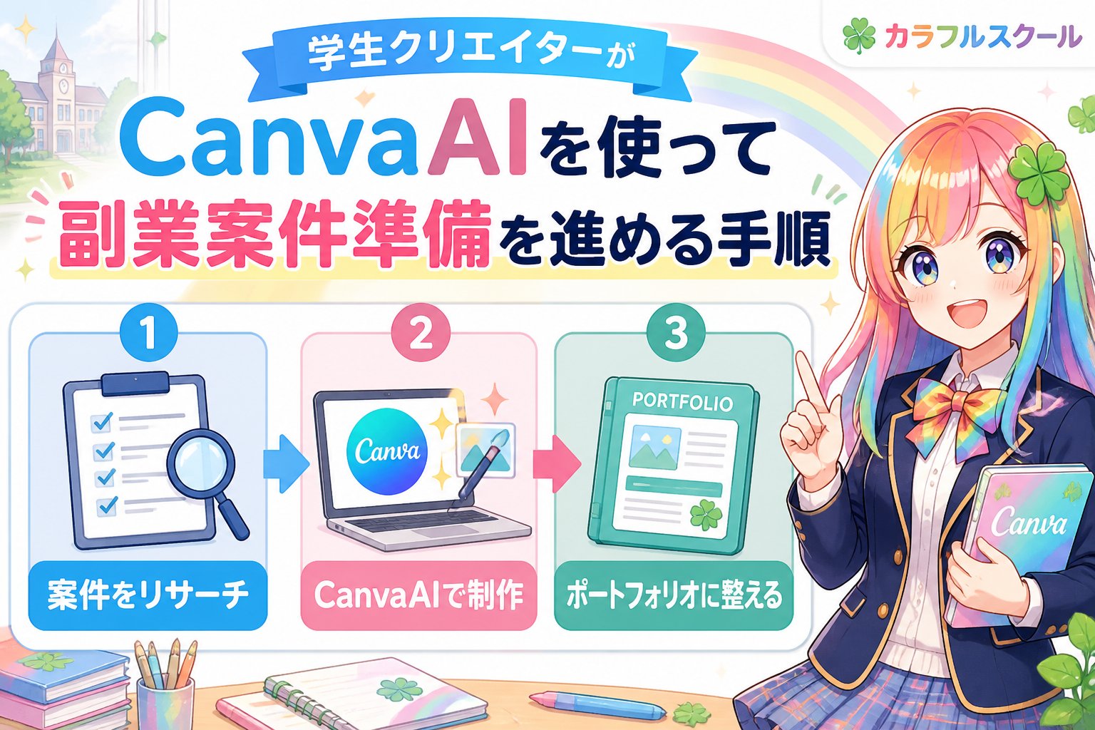 副業・クリエイター 学生クリエイターがCanvaAIを使って副業案件準備を進める具体的な手順
