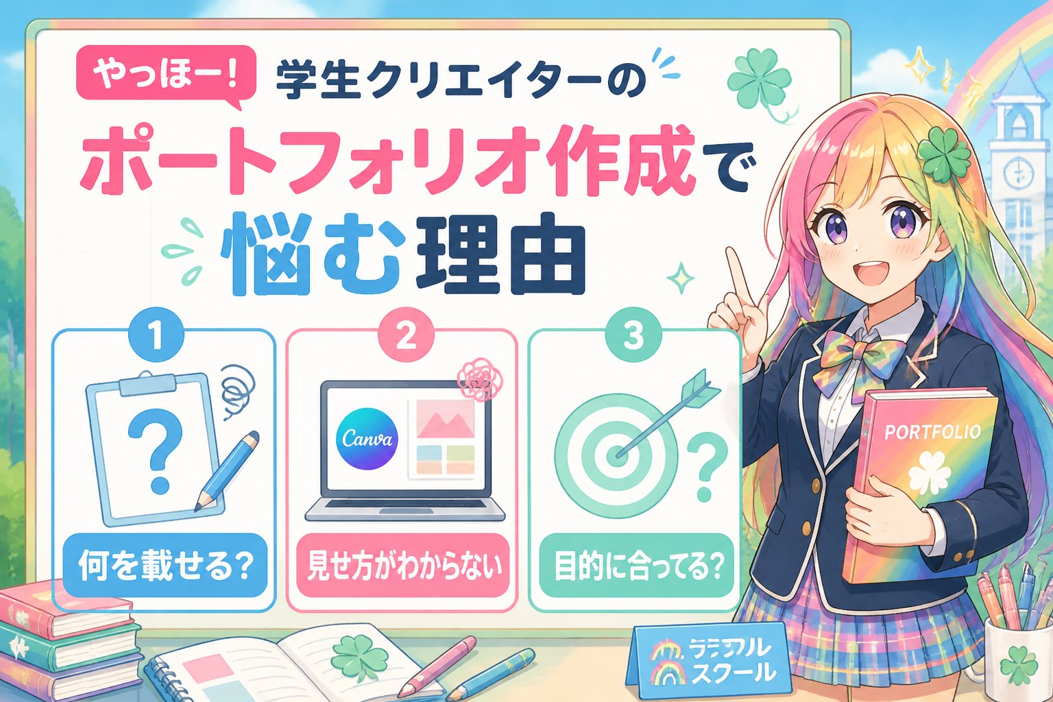 副業・クリエイター やっほー！学生クリエイターのポートフォリオ作成で悩む理由
