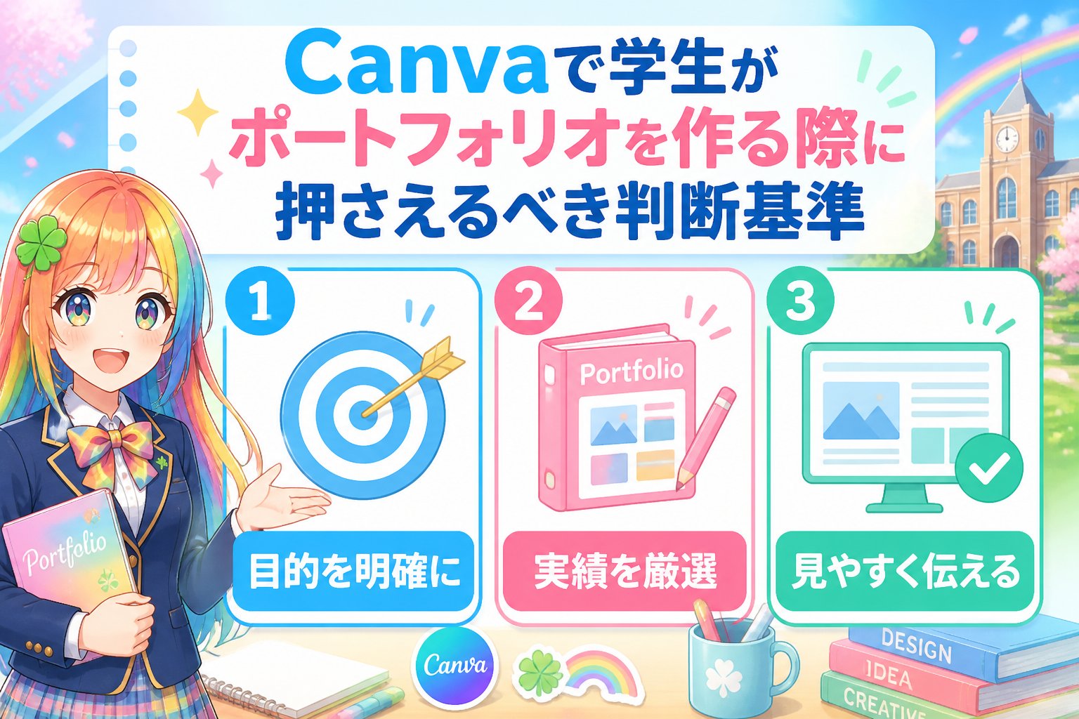 副業・クリエイター Canvaで学生がポートフォリオを作る際に押さえるべき判断基準