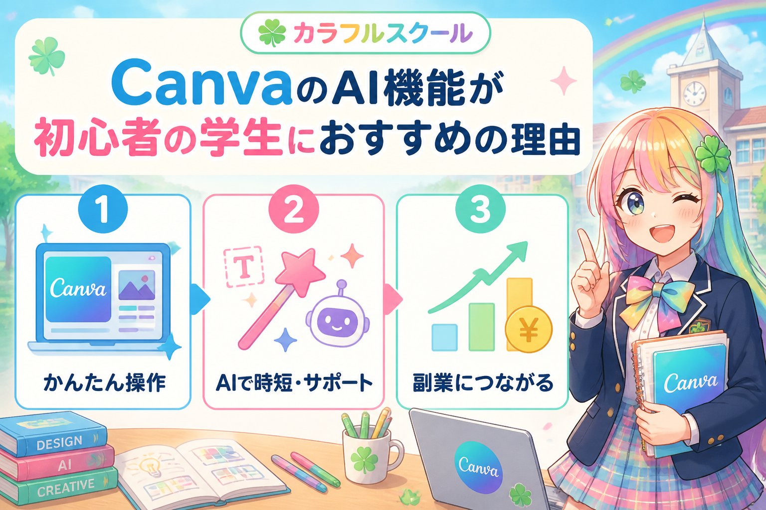 副業・クリエイター CanvaのAI機能が初心者の学生におすすめの理由