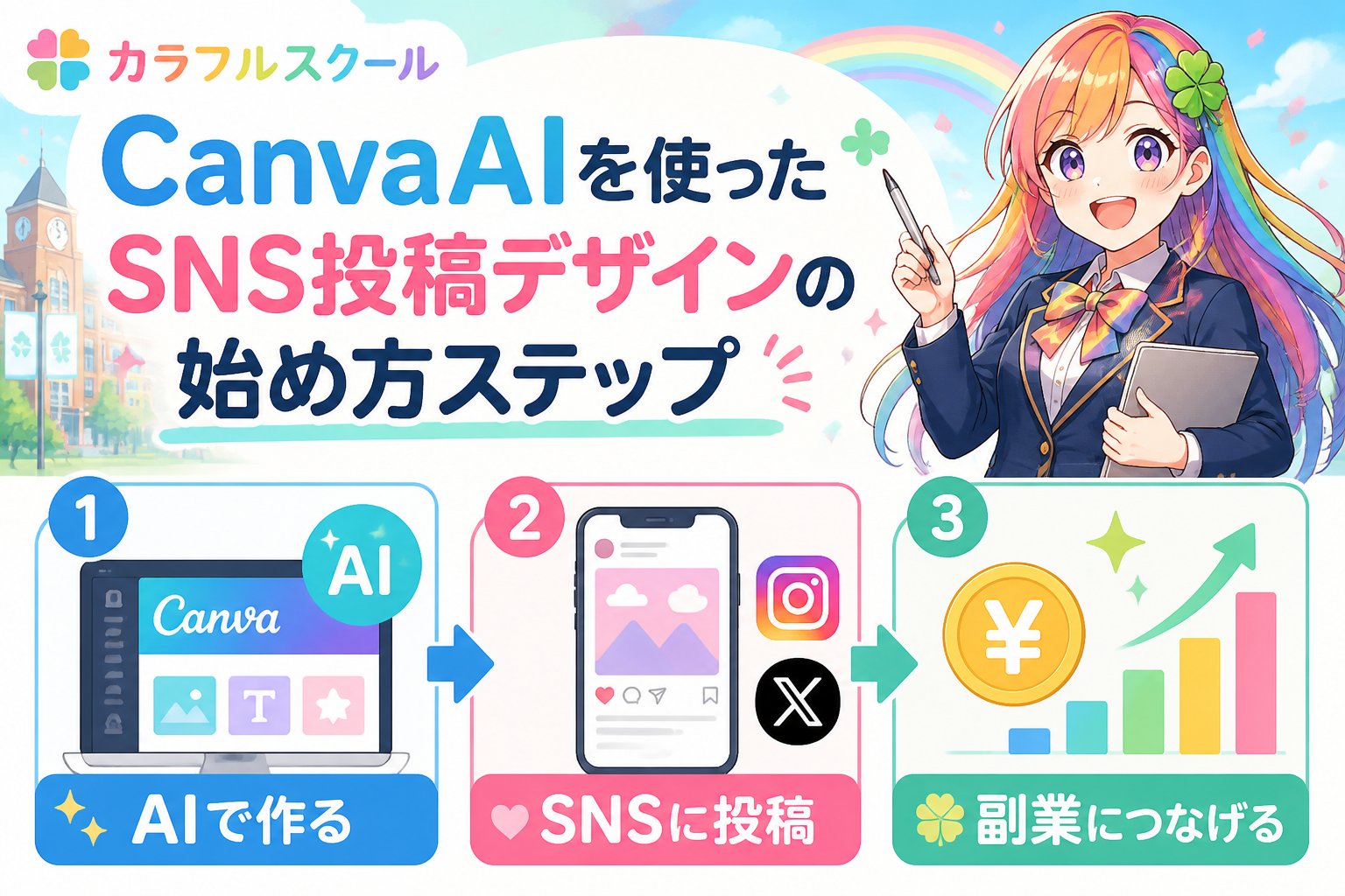 副業・クリエイター CanvaAIを使ったSNS投稿デザインの始め方ステップ