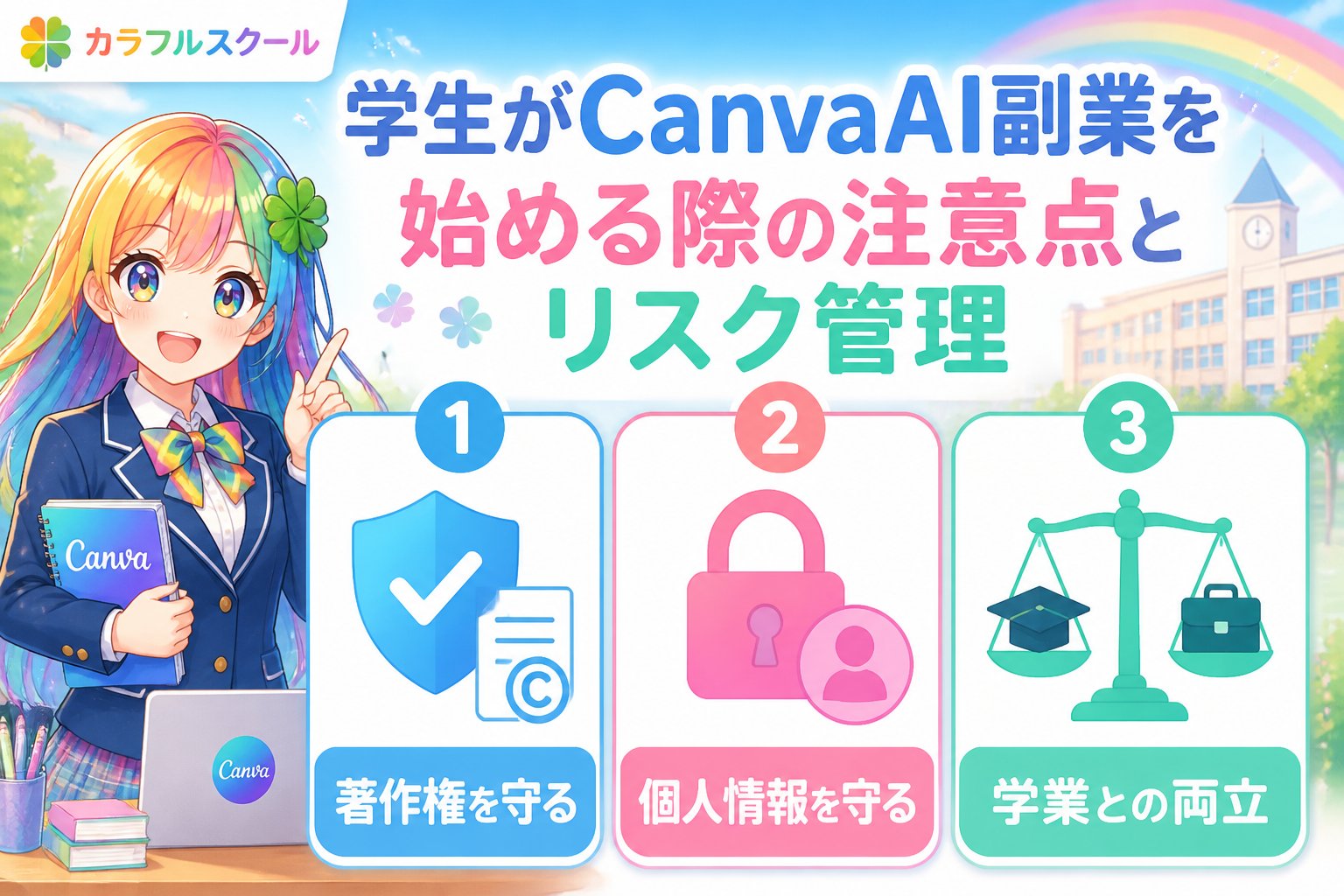 副業・クリエイター 学生がCanvaAI副業を始める際の注意点とリスク管理