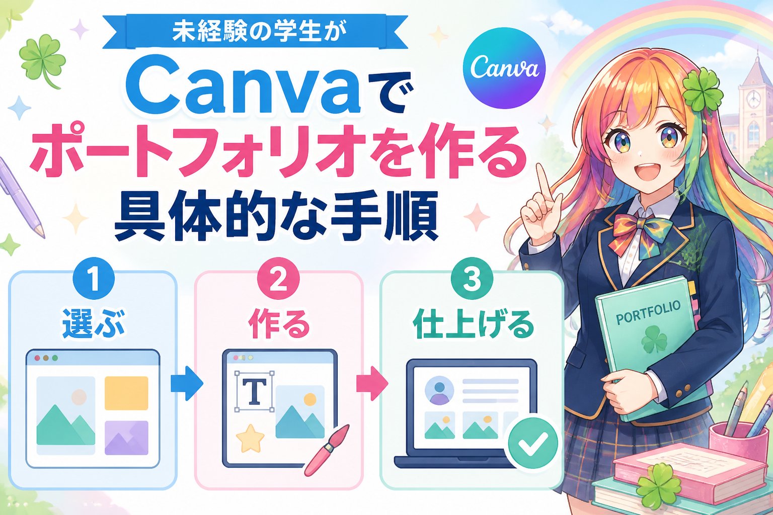 副業・クリエイター 未経験の学生がCanvaでポートフォリオを作る具体的な手順