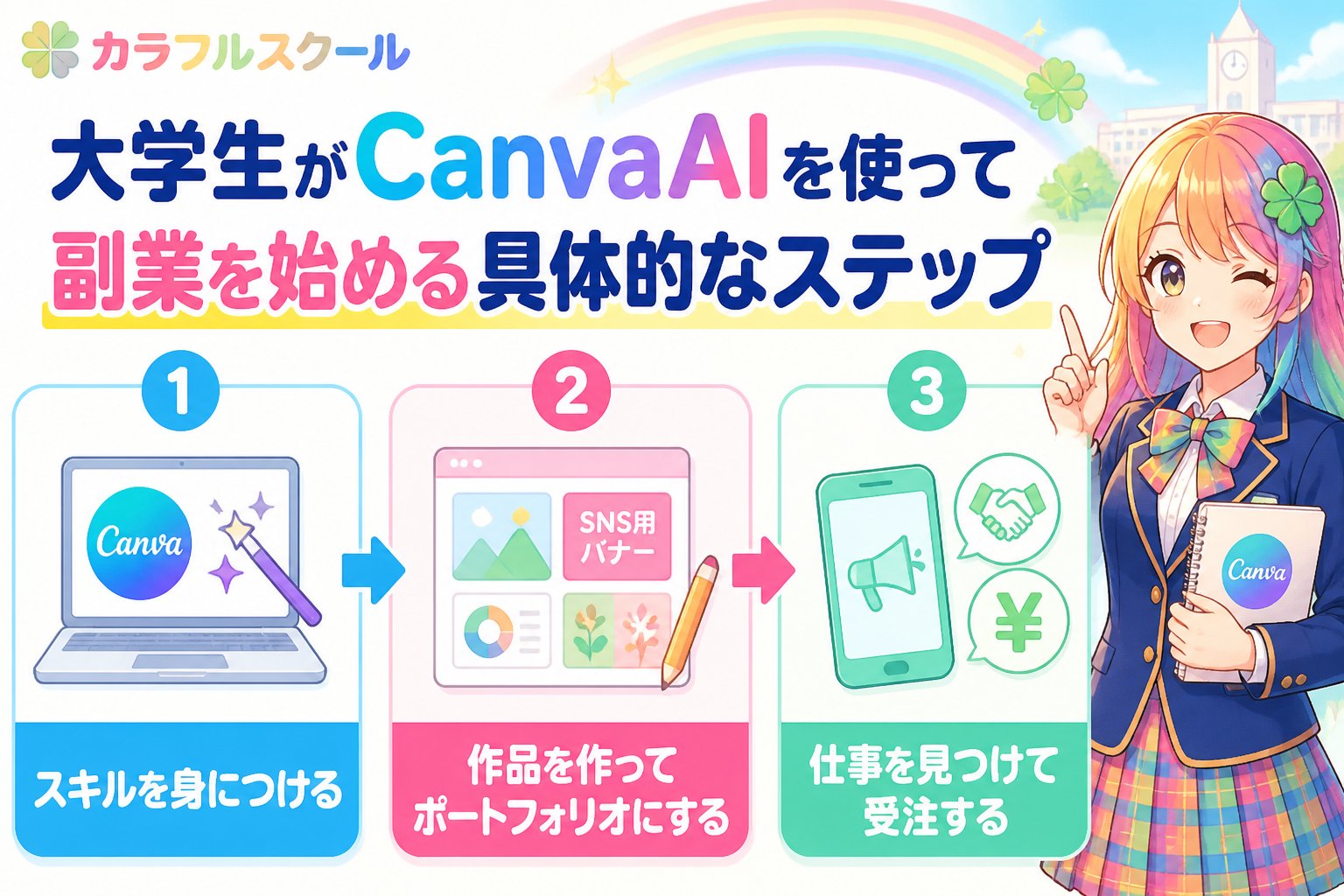 副業・クリエイター 大学生がCanvaAIを使って副業を始める具体的なステップ
