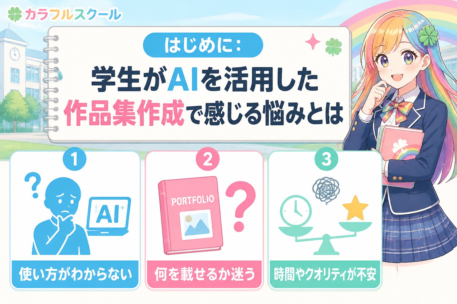 副業・クリエイター はじめに：学生がAIを活用した作品集作成で感じる悩みとは
