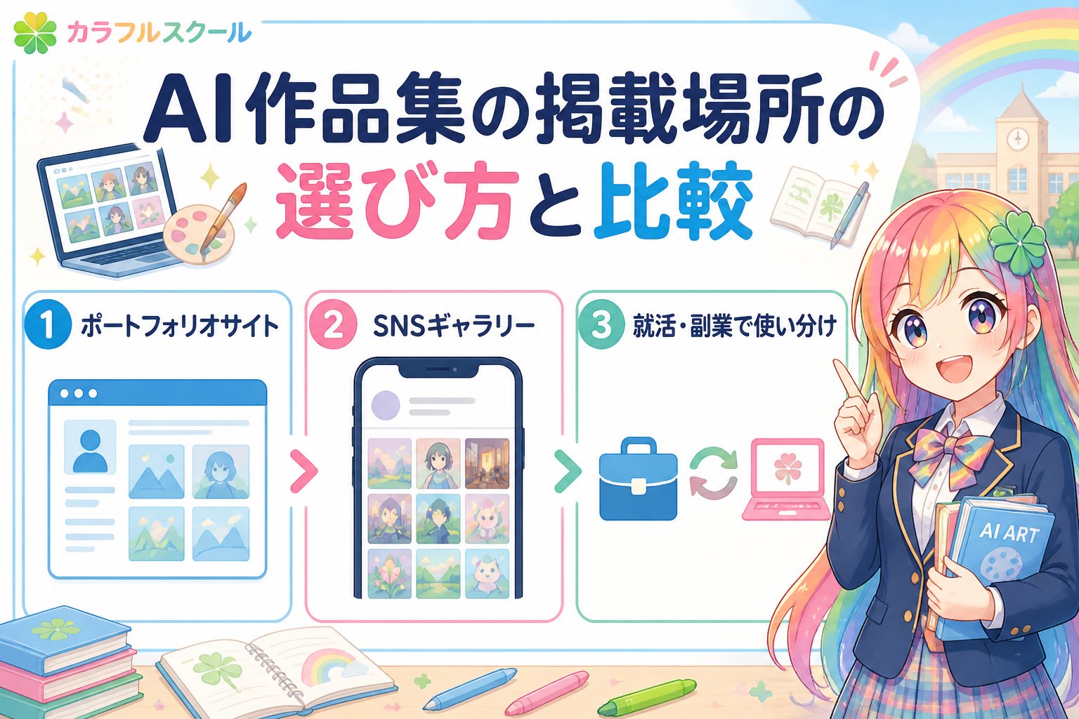 副業・クリエイター AI作品集の掲載場所の選び方と比較