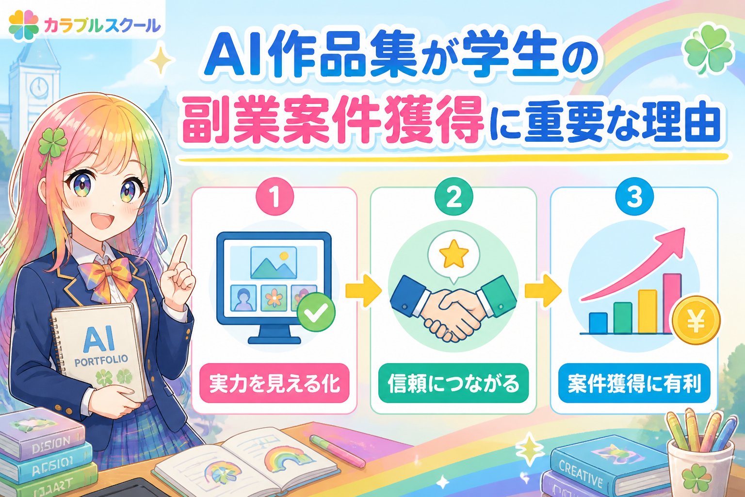 副業・クリエイター AI作品集が学生の副業案件獲得に重要な理由