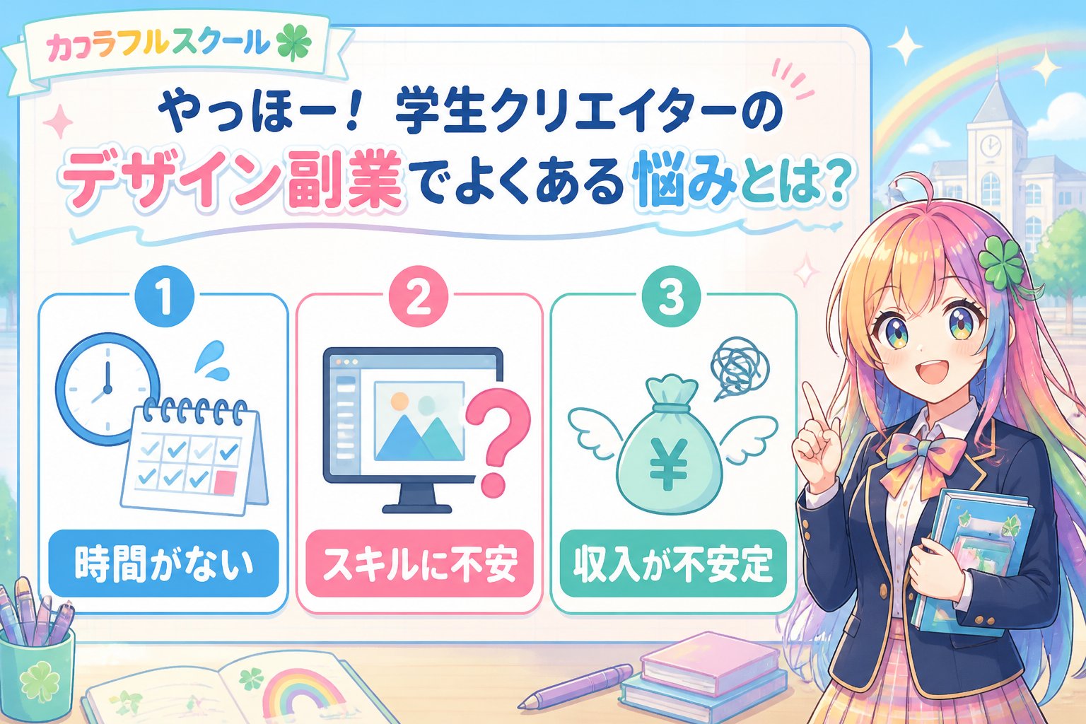 副業・クリエイター やっほー！学生クリエイターのデザイン副業でよくある悩みとは？