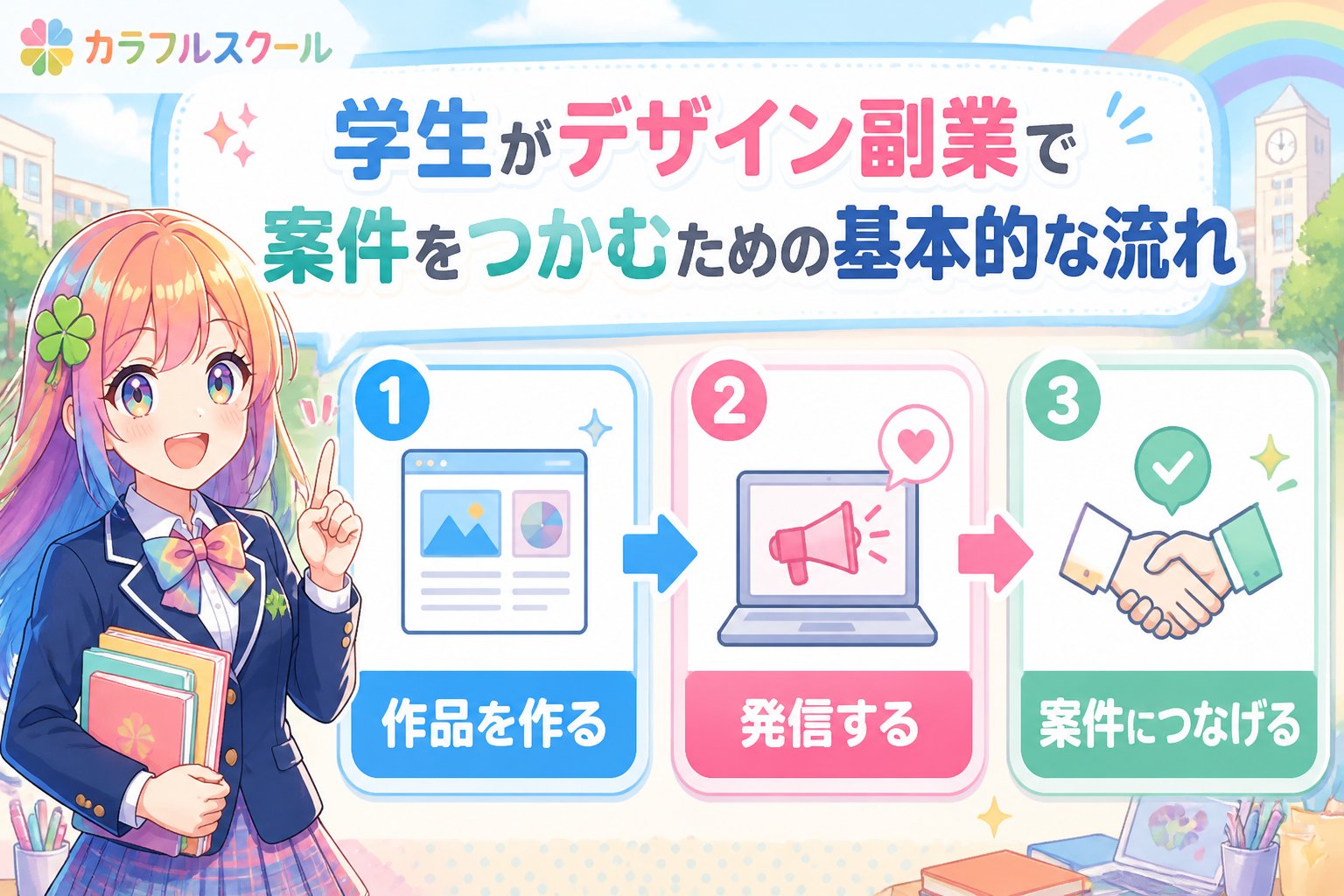 副業・クリエイター 学生がデザイン副業で案件をつかむための基本的な流れ