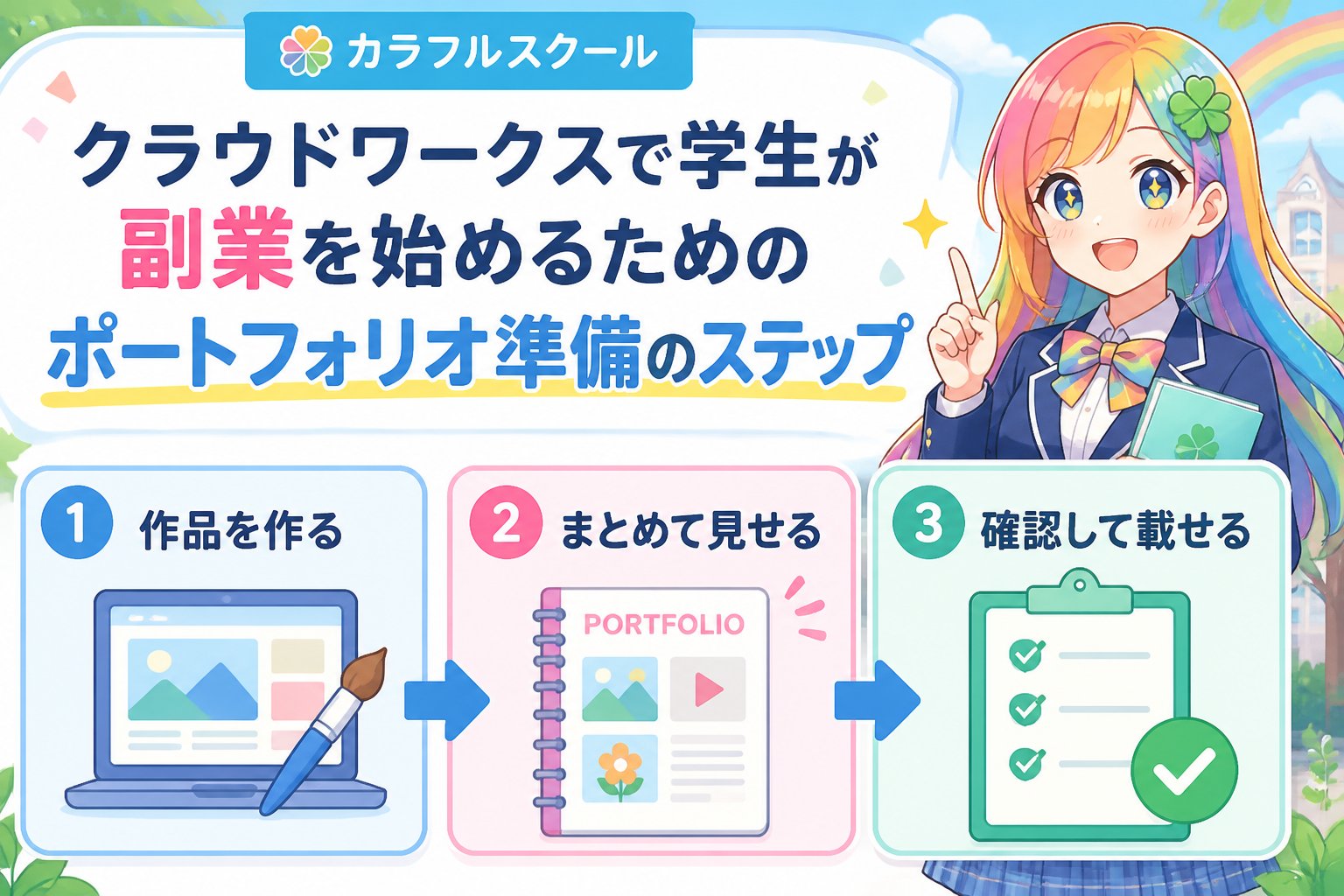 副業・クリエイター クラウドワークスで学生が副業を始めるためのポートフォリオ準備のステップ