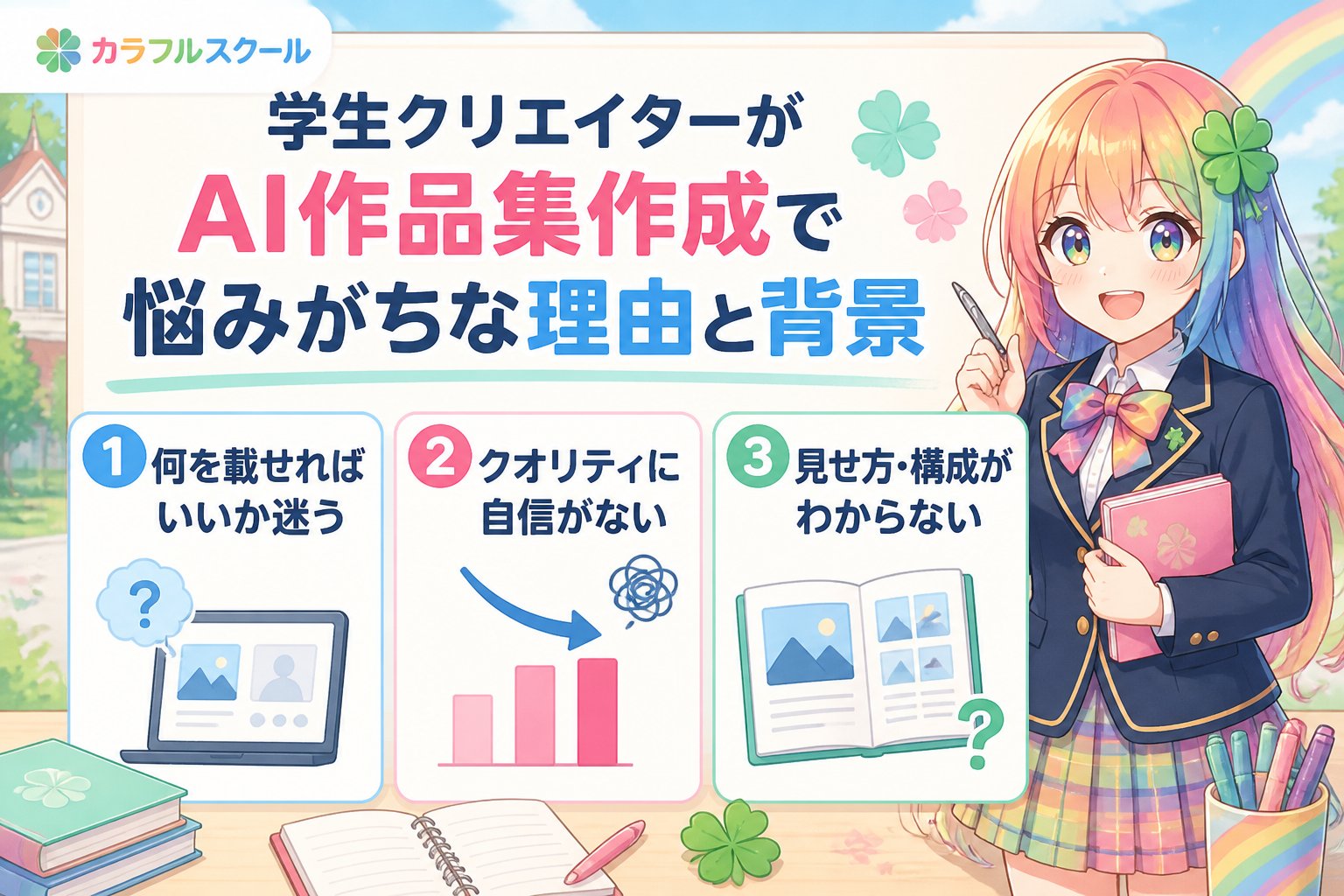 副業・クリエイター 学生クリエイターがAI作品集作成で悩みがちな理由と背景