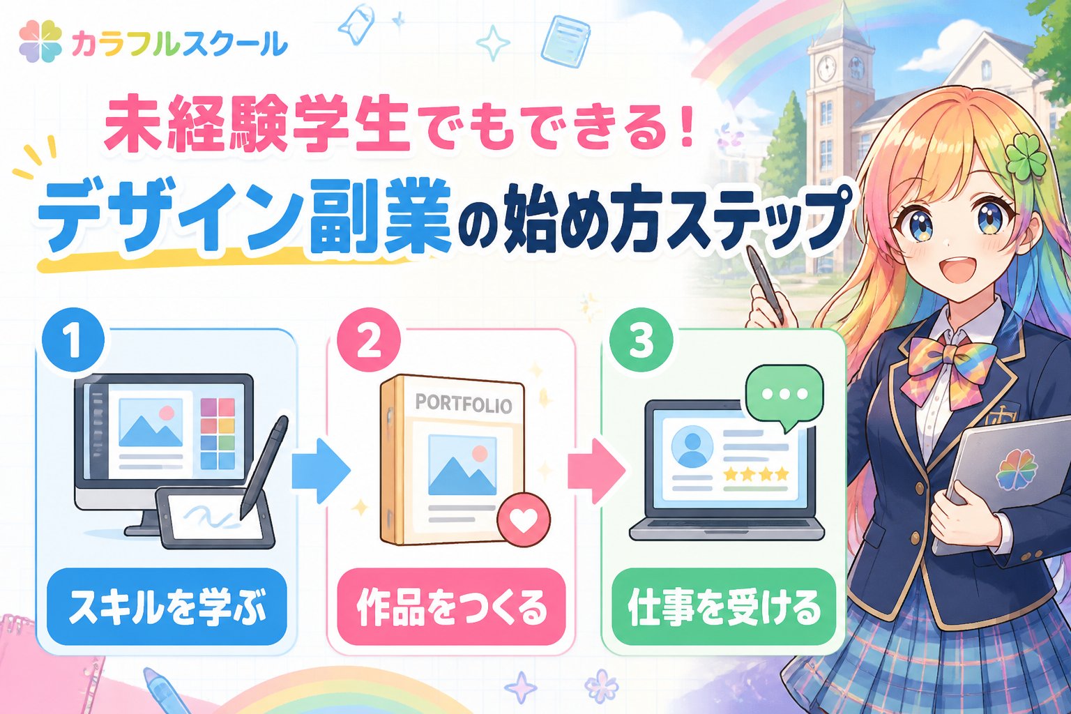 副業・クリエイター 未経験学生でもできる!デザイン副業の始め方ステップ