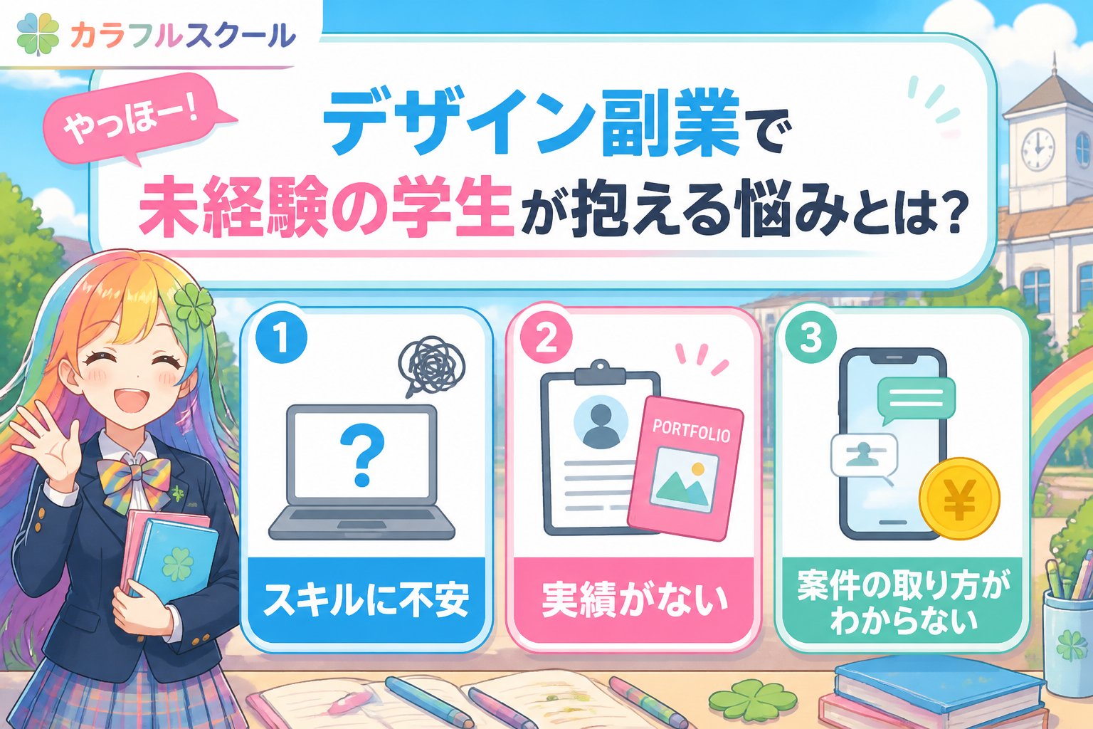 副業・クリエイター やっほー!デザイン副業で未経験の学生が抱える悩みとは?