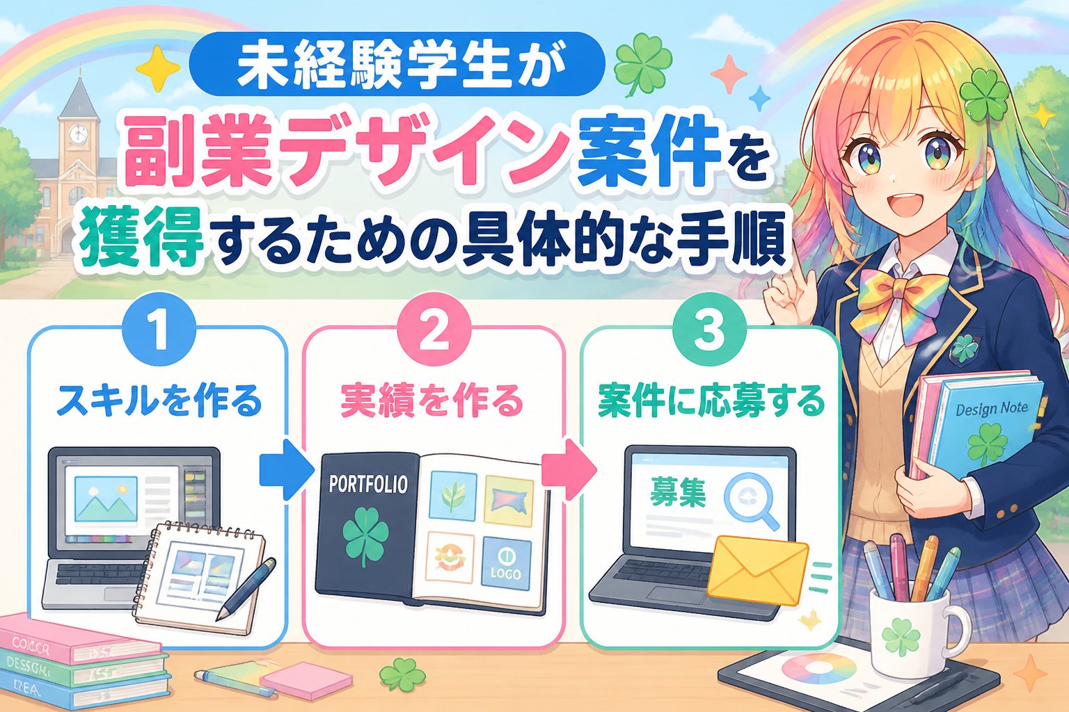 副業・クリエイター 未経験学生が副業デザイン案件を獲得するための具体的な手順