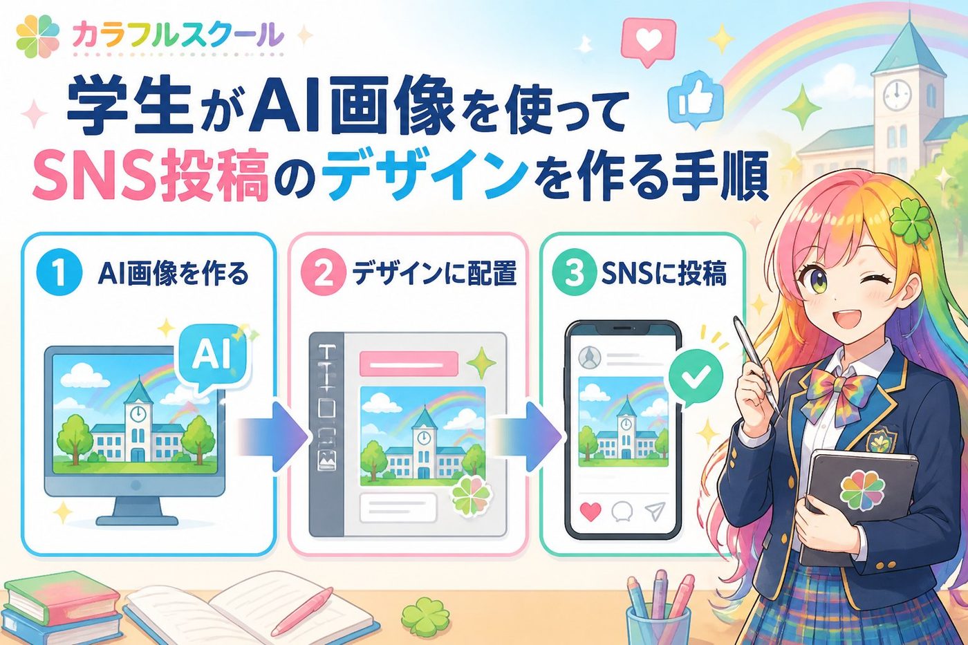 副業・クリエイター 学生がAI画像を使ってSNS投稿のデザインを作る具体的な手順