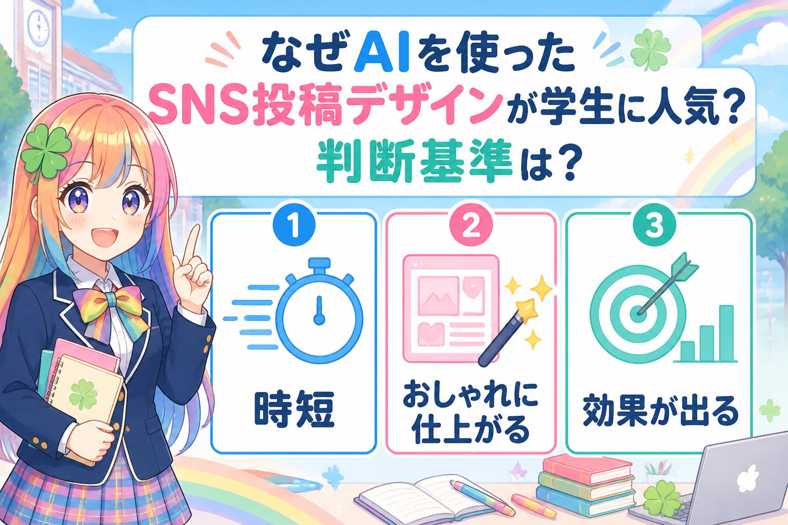 副業・クリエイター なぜAIを使ったSNS投稿デザインが学生に人気?判断基準は?