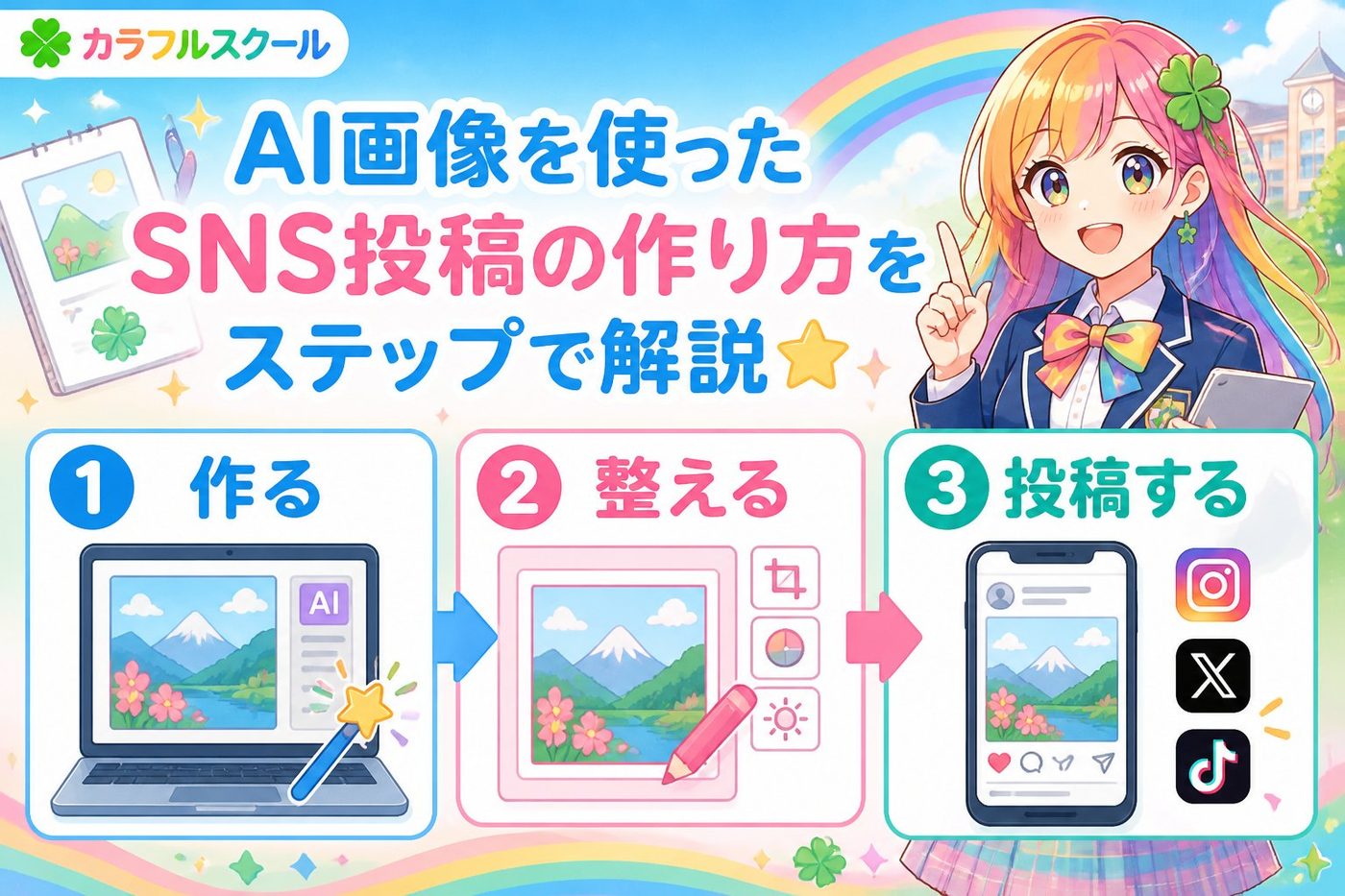副業・クリエイター AI画像を使ったSNS投稿の作り方をステップで解説🌟