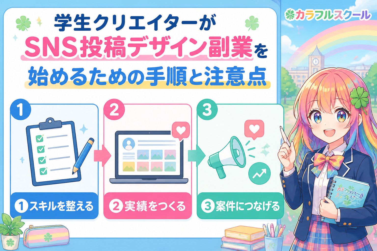 副業・クリエイター 学生クリエイター彩葉のSNS投稿デザイン副業体験談