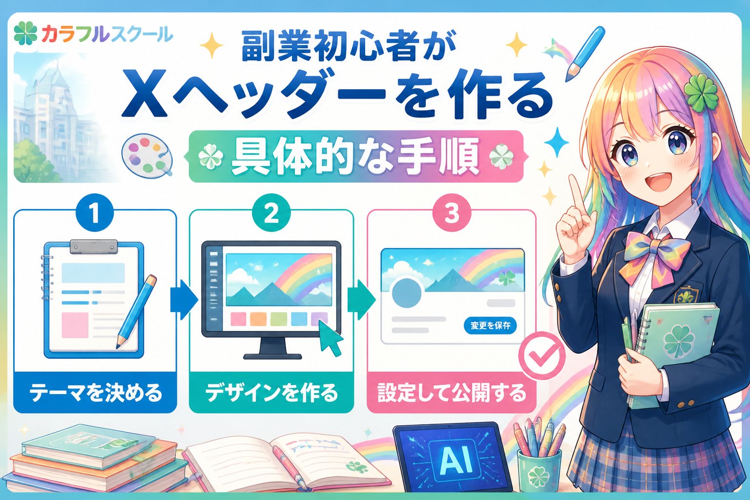 副業・クリエイター 副業初心者がXヘッダーを作る具体的な手順