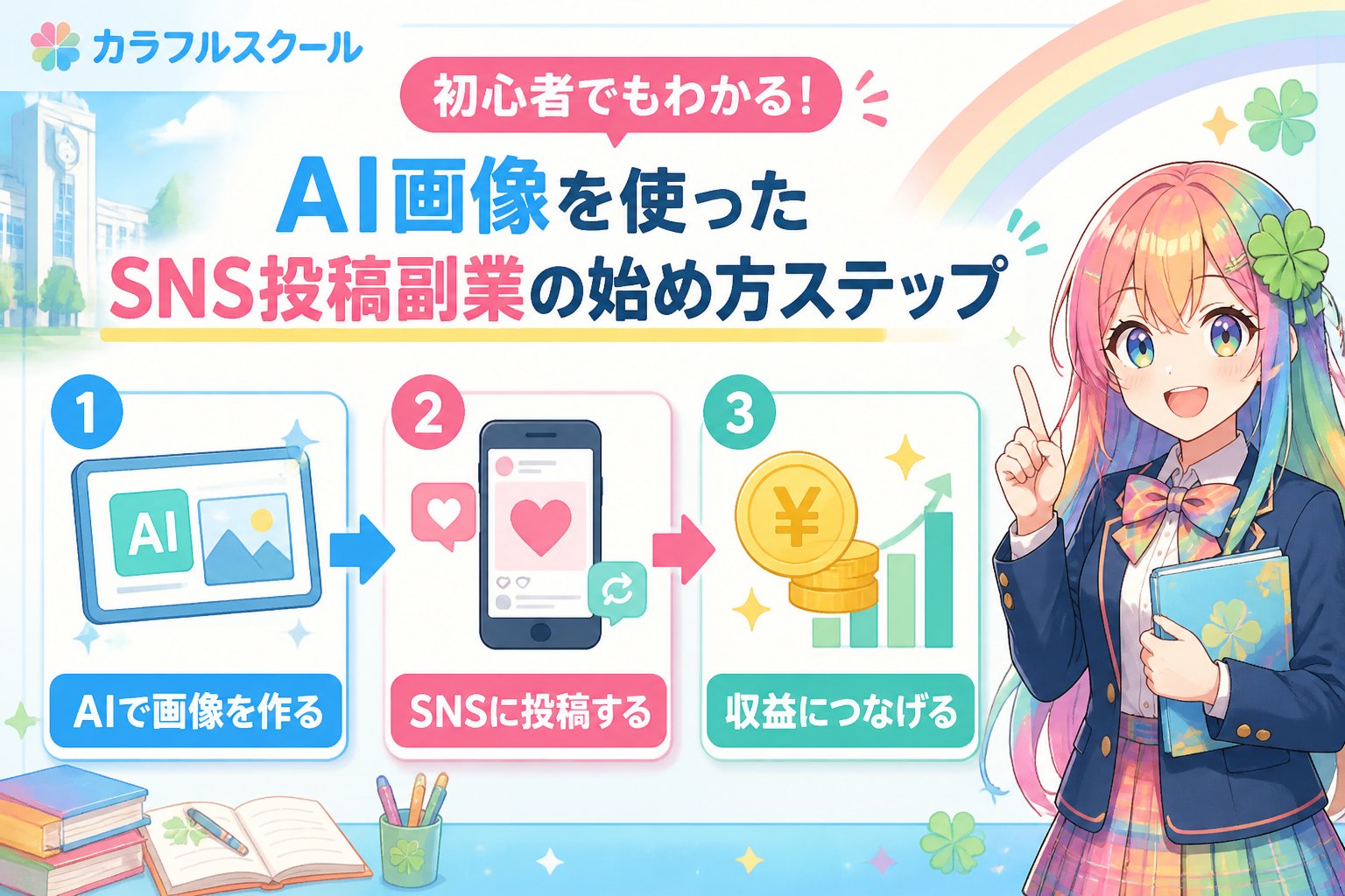 副業・クリエイター 初心者でもわかる!AI画像を使ったSNS投稿副業の始め方ステップ