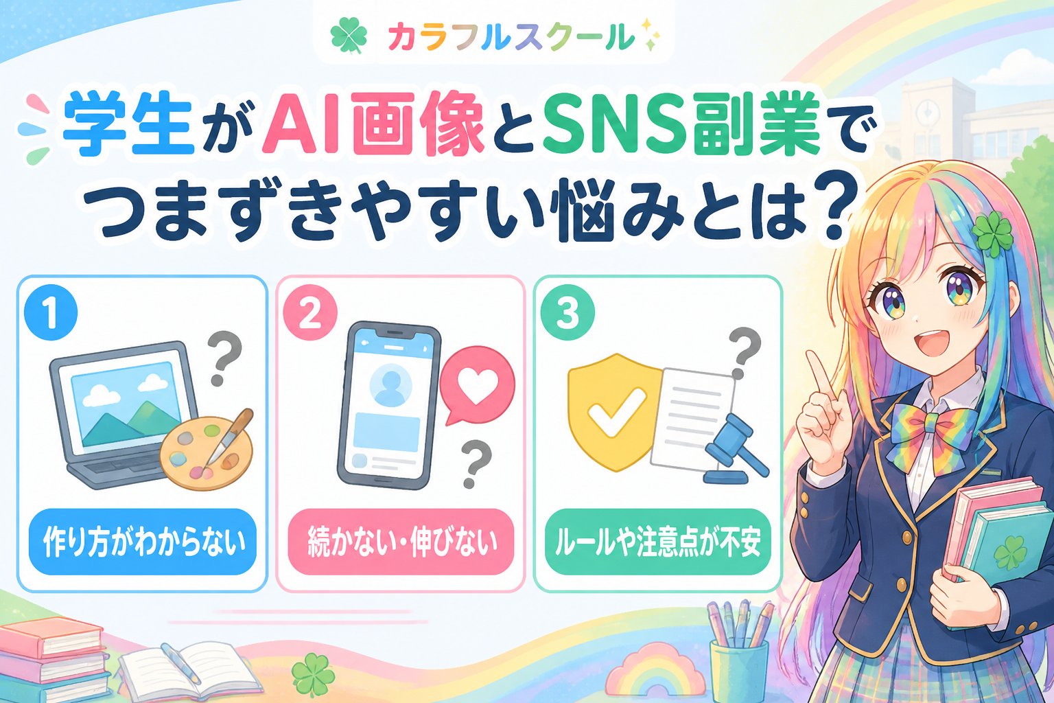 副業・クリエイター 学生がAI画像とSNS副業でつまずきやすい悩みとは?
