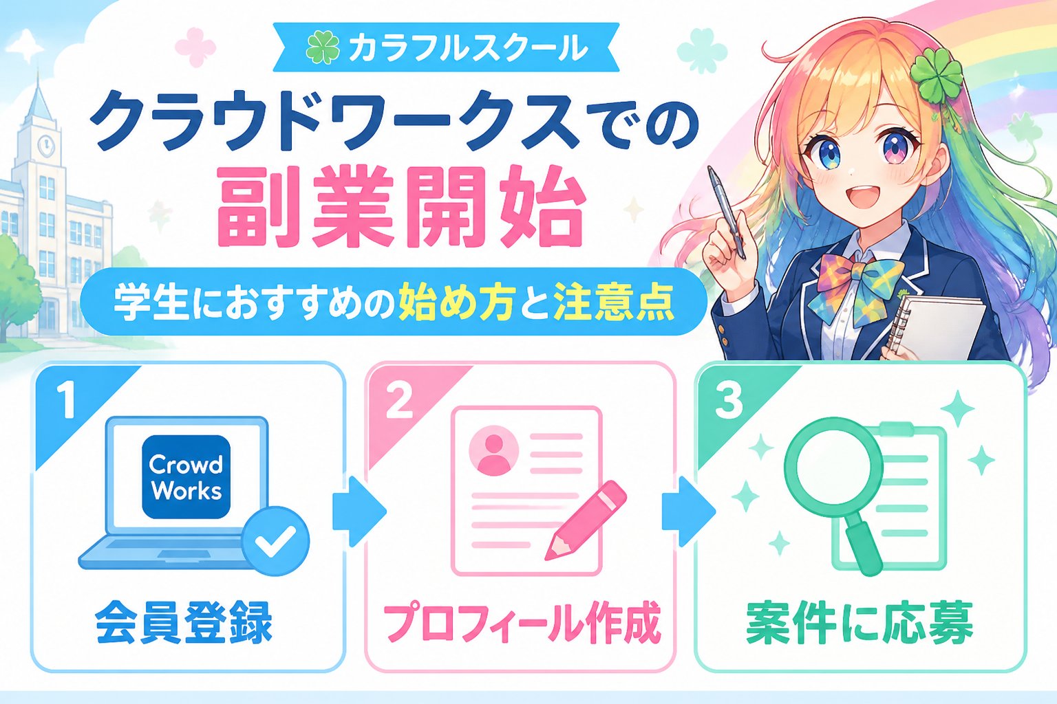 副業・クリエイター クラウドワークスでの副業開始：学生におすすめの始め方と注意点