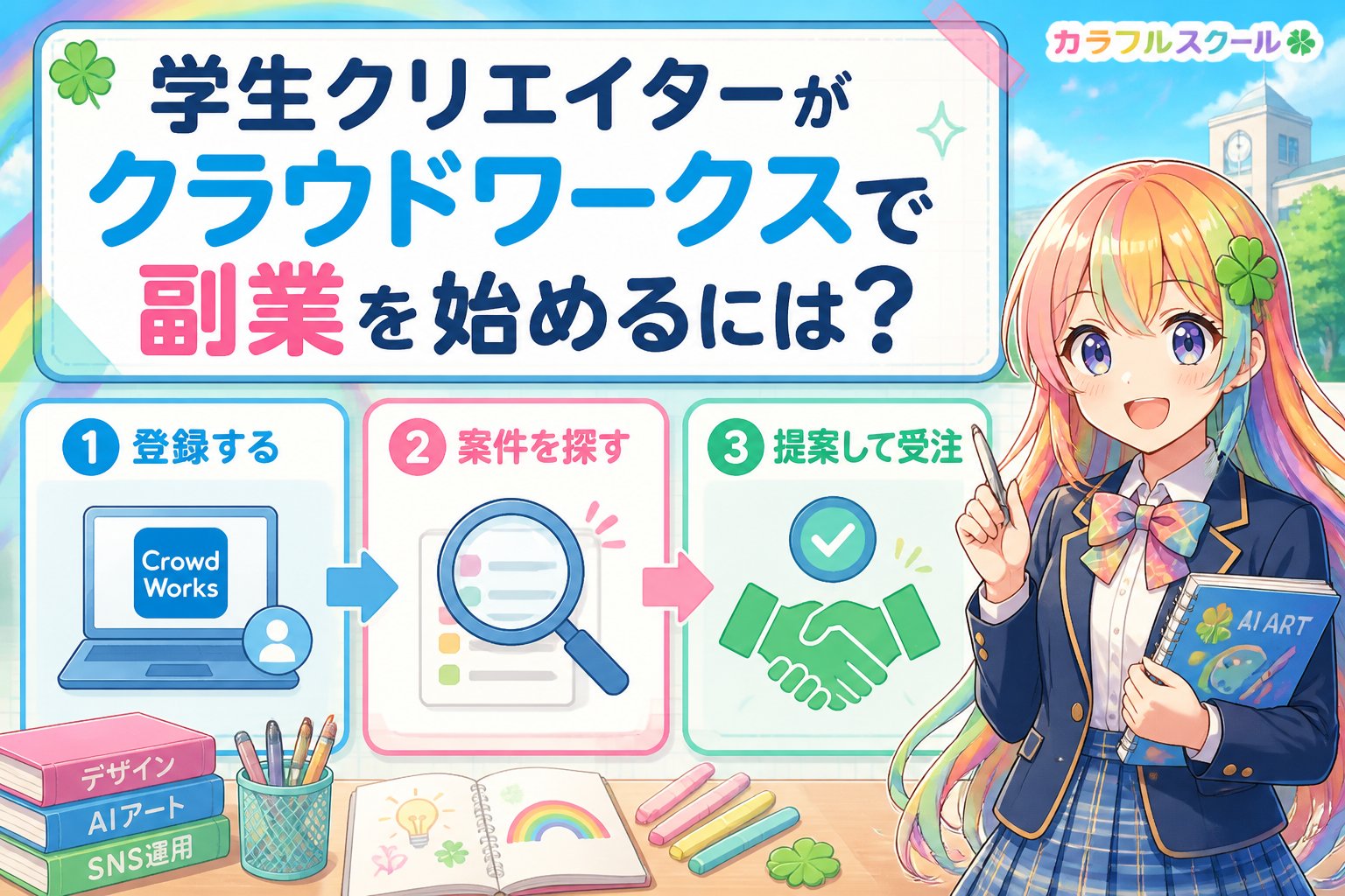 副業・クリエイター 学生クリエイターがクラウドワークスで副業を始めるには？