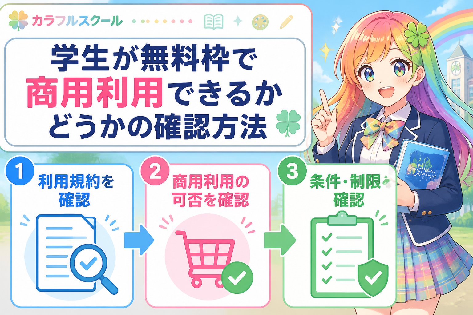 AI画像生成 学生が無料枠で商用利用できるかどうかの確認方法