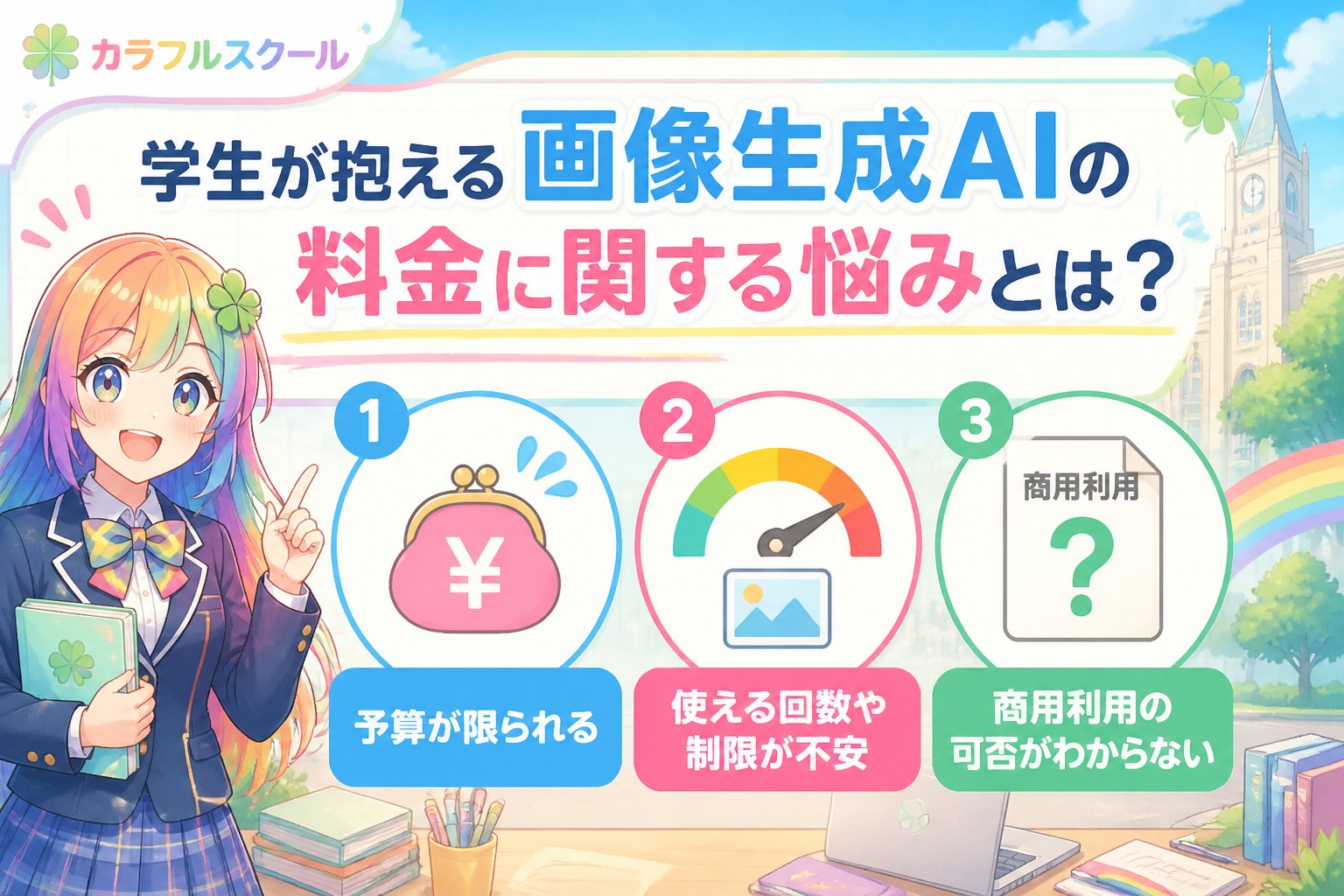 AI画像生成 学生が抱える画像生成AIの料金に関する悩みとは？