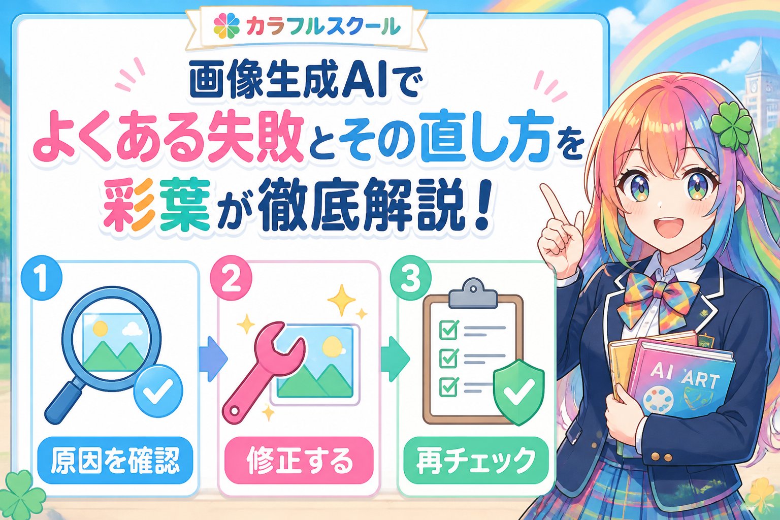 AI画像生成 画像生成AIでよくある失敗とその直し方を彩葉が徹底解説！