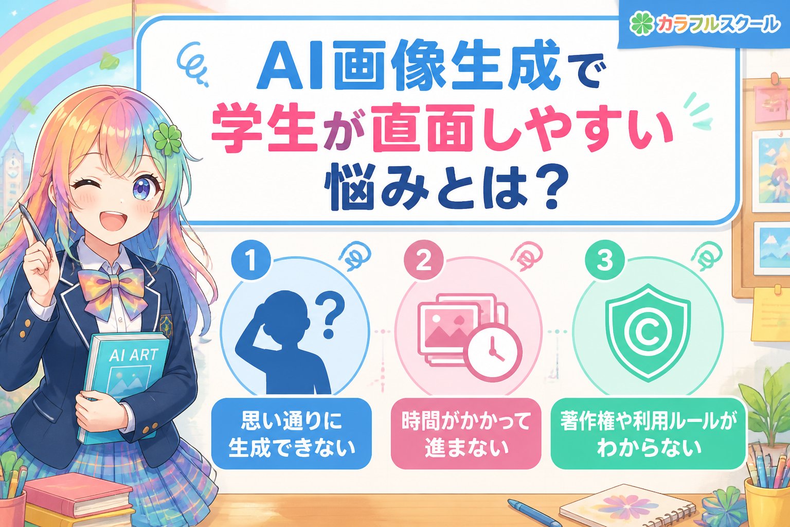 AI画像生成 AI画像生成で学生が直面しやすい悩みとは？