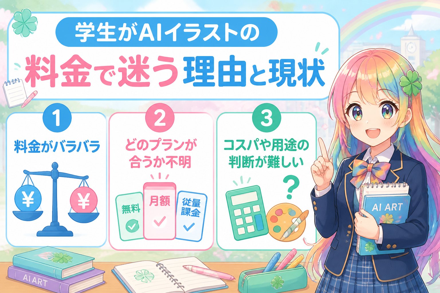 AI画像生成 学生がAIイラストの料金で迷う理由と現状