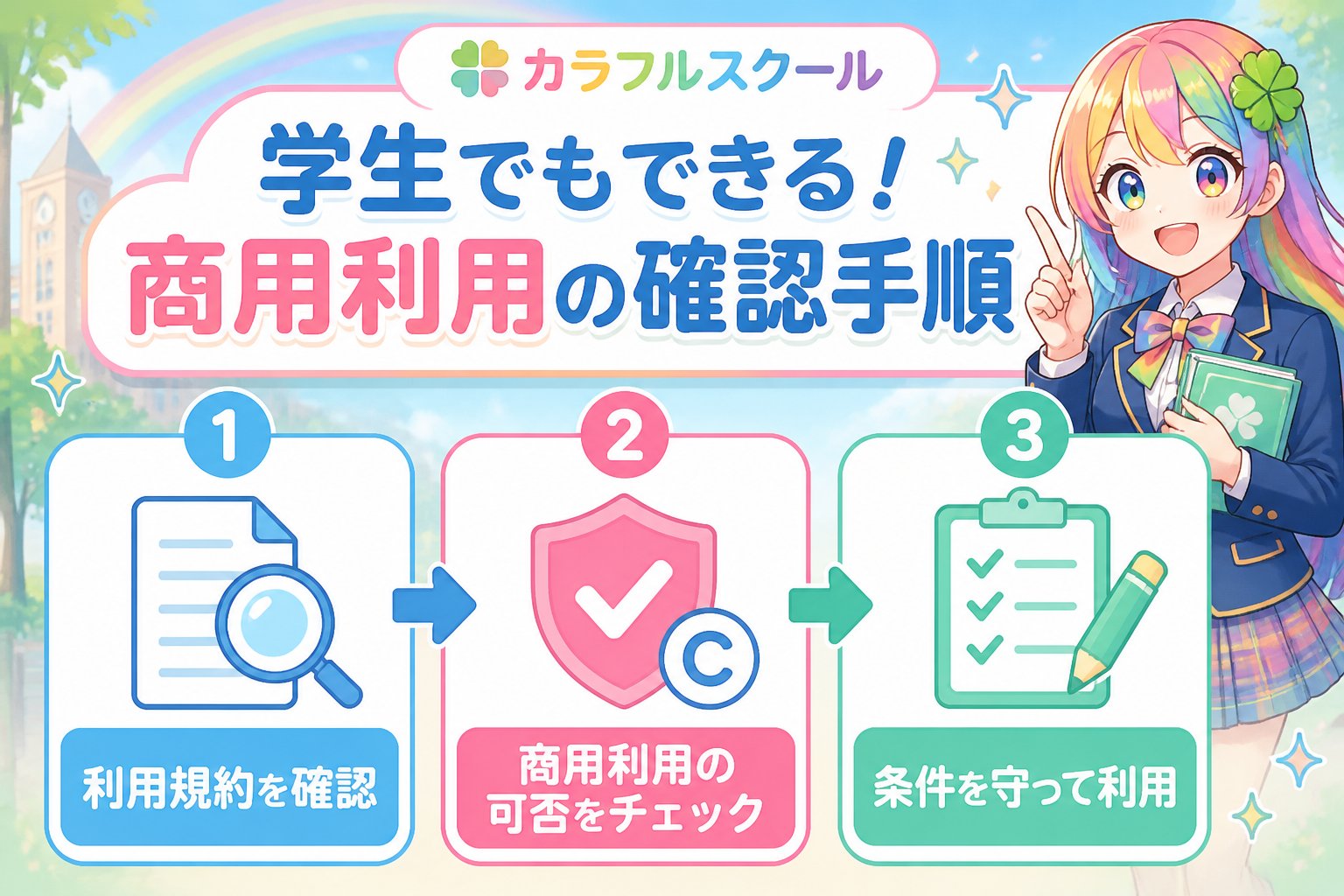 AI画像生成 学生でもできる！商用利用の確認手順を具体的に解説