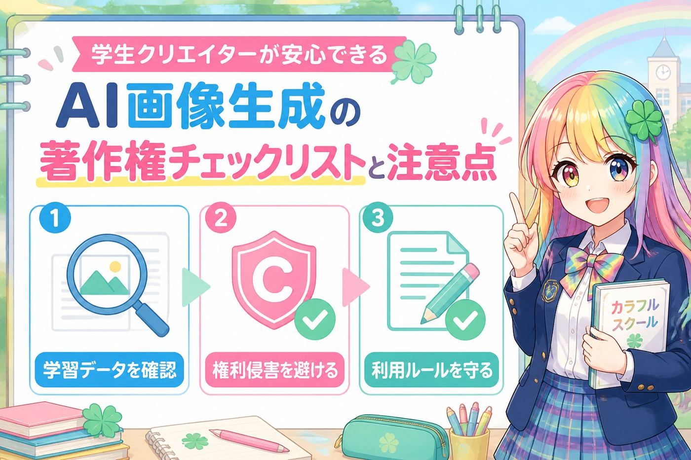 AI画像生成 AI画像生成で学生が知っておきたい著作権の基礎知識