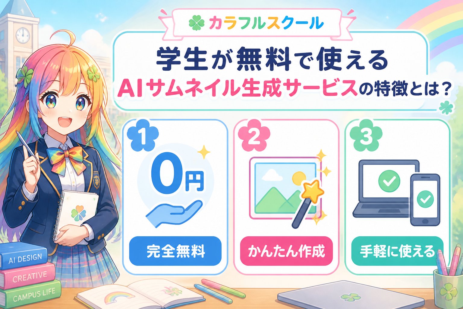 AI画像生成 学生が無料で使えるAIサムネイル生成サービスの特徴とは？