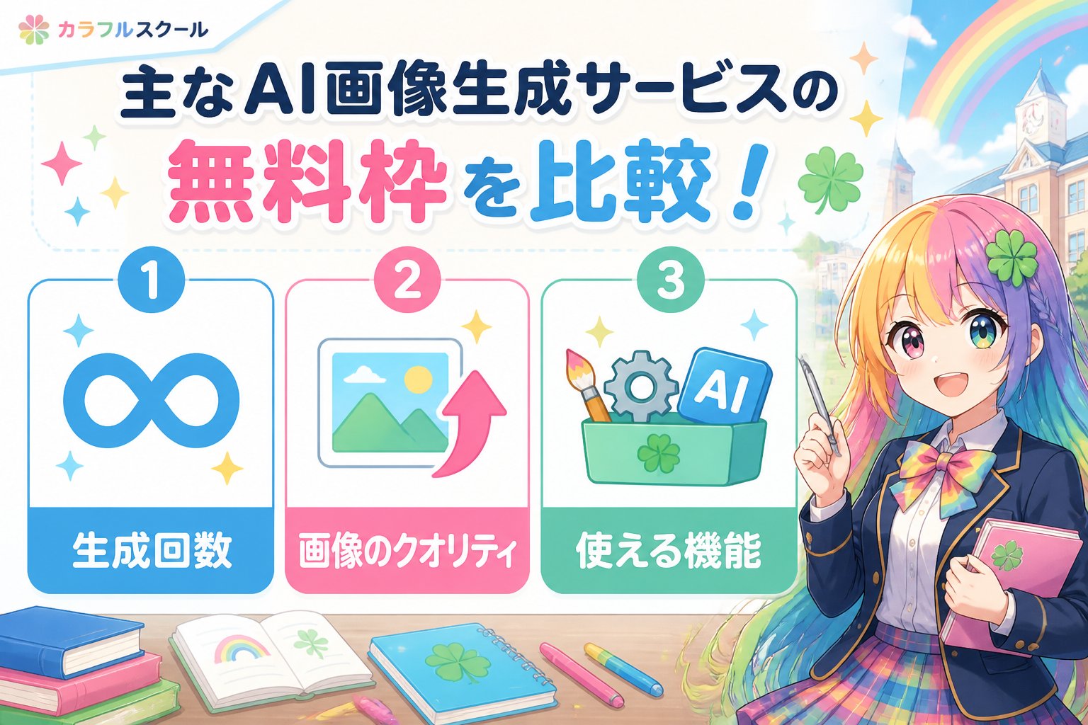AI画像生成 主なAI画像生成サービスの無料枠を比較！学生におすすめは？